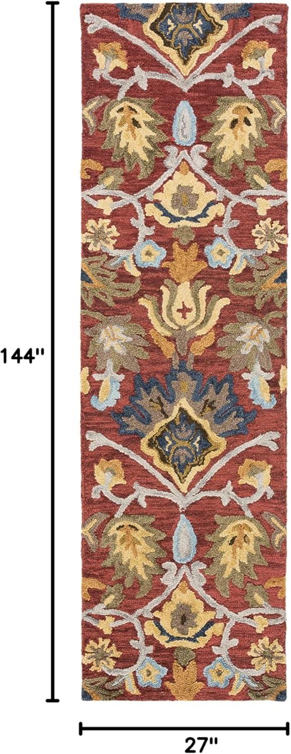 Blossom BLM402 Hand Tufted Runner Rug - Red/Multi - 2'3"x12' - Safavieh.