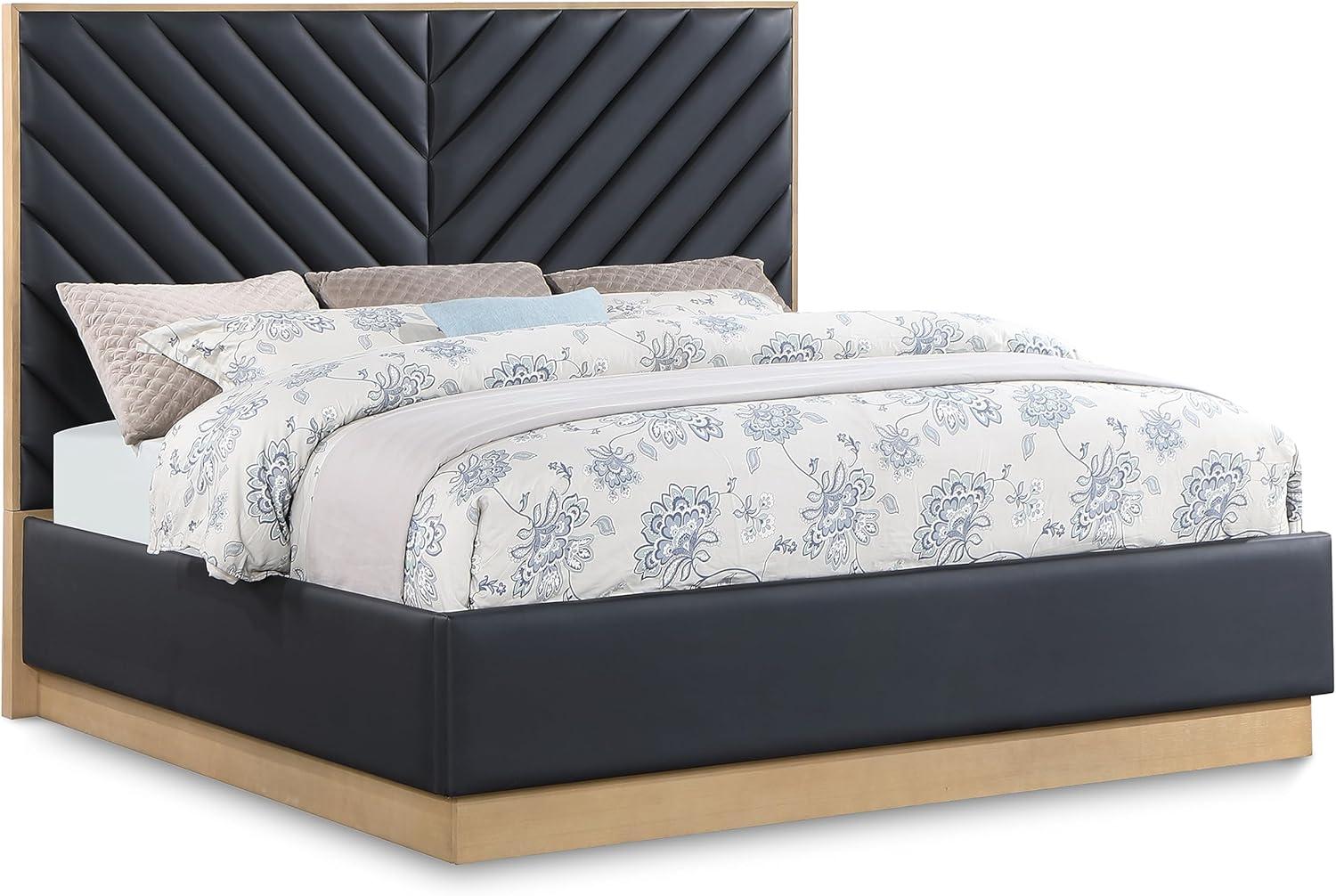 Meridian Furniture Casa Black Vegan Leather Queen Bed