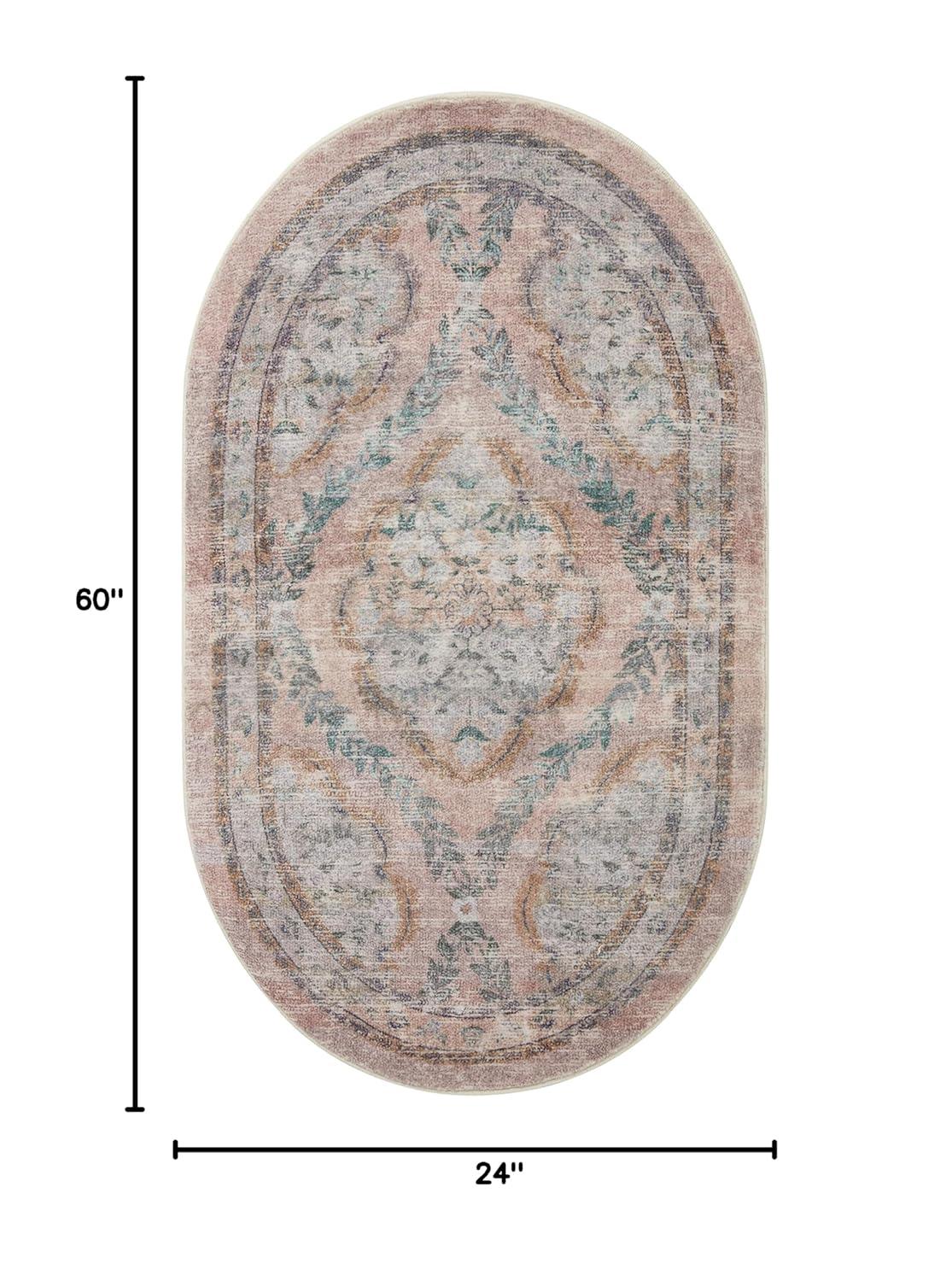 Rifle Paper Co. x Loloi Courtyard Blush Area Rug feat. CloudPile