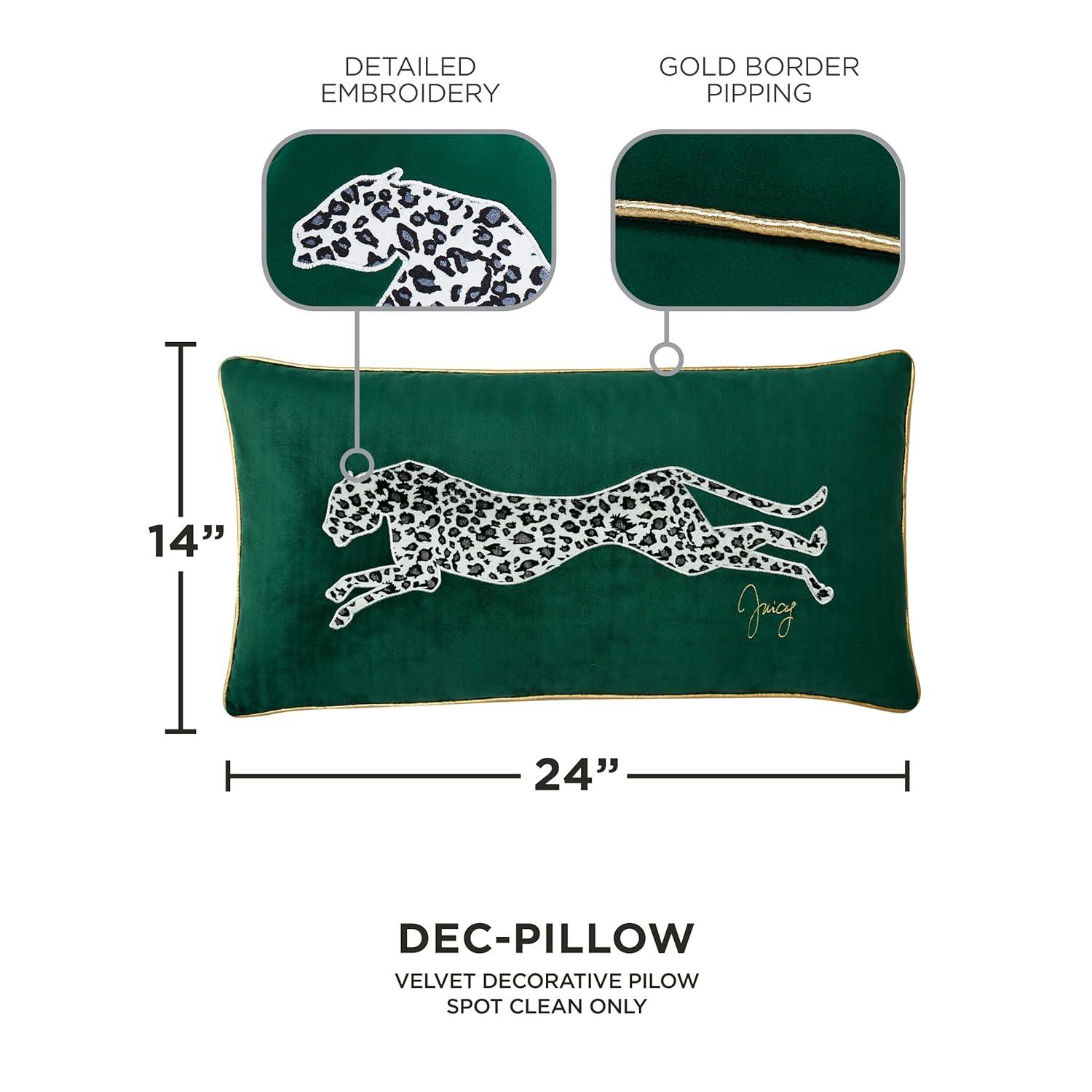 Juicy Couture Juicy Couture Velvet Cheetah Plush Decorative Throw Pillows - 14" x 24"