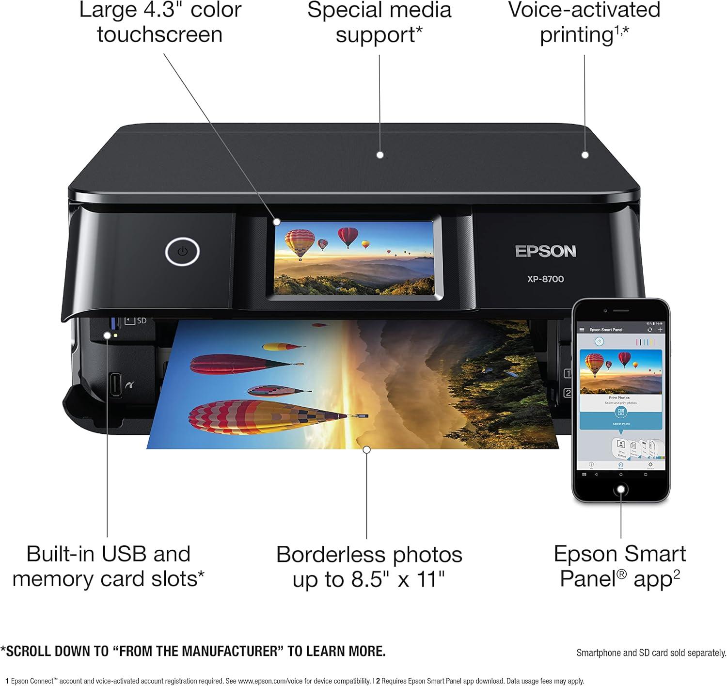 Epson Expression Photo XP-8700 Wireless All-in-One Printer
