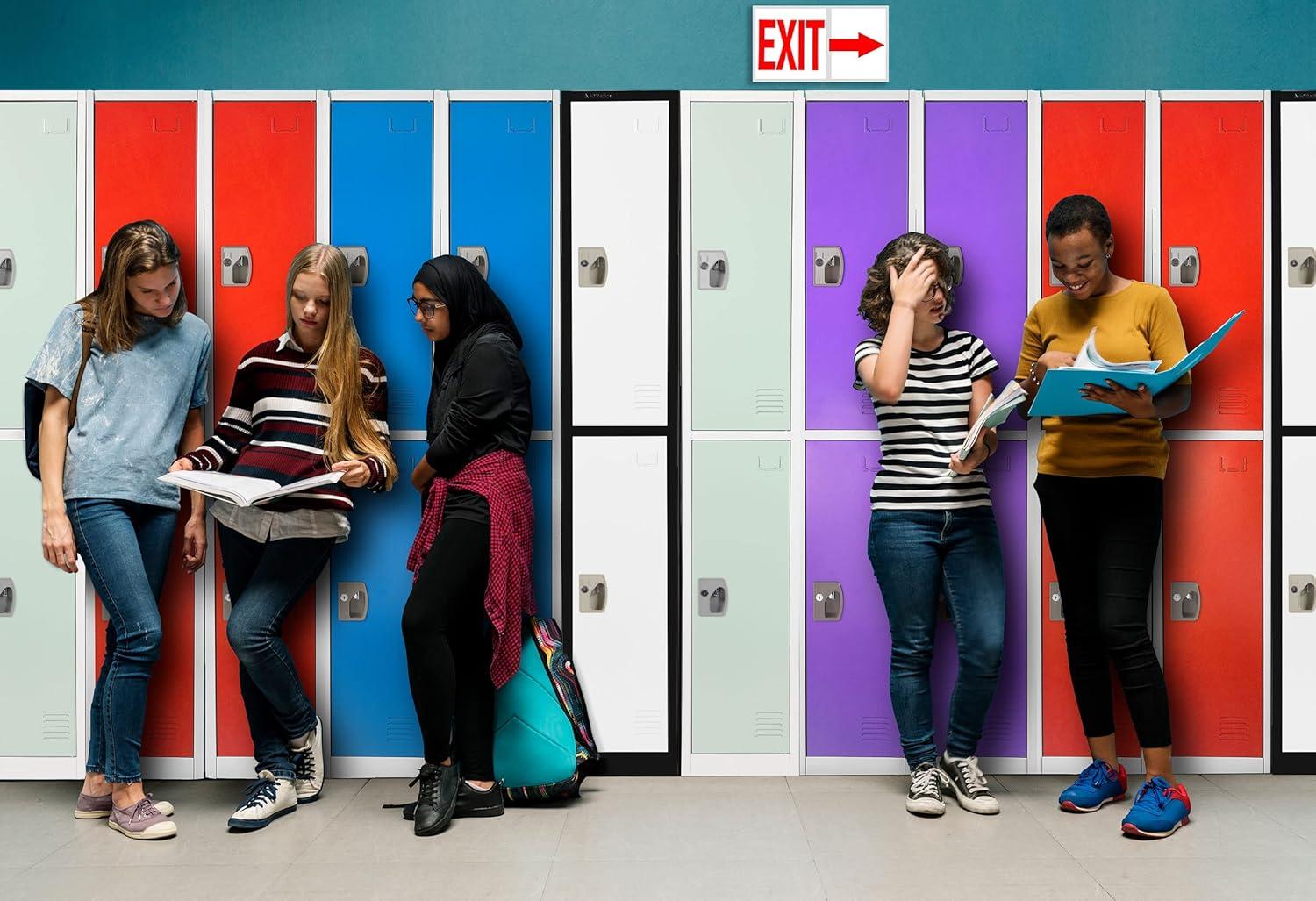 AdirOffice 12'' Wide Steel 2-Tier School and Gym Locker