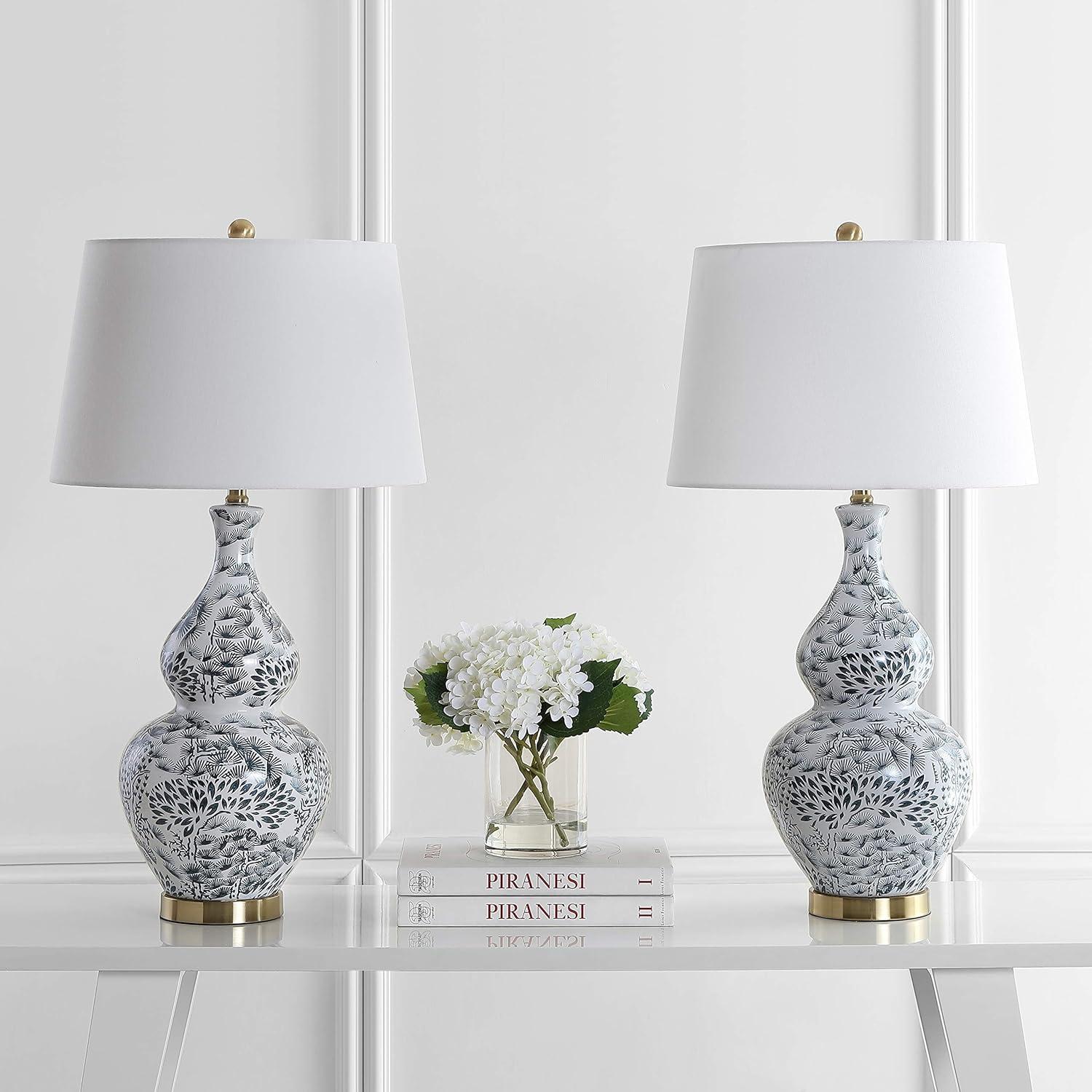 Alder Table Lamp (Set of 2) - Black/White - Safavieh.