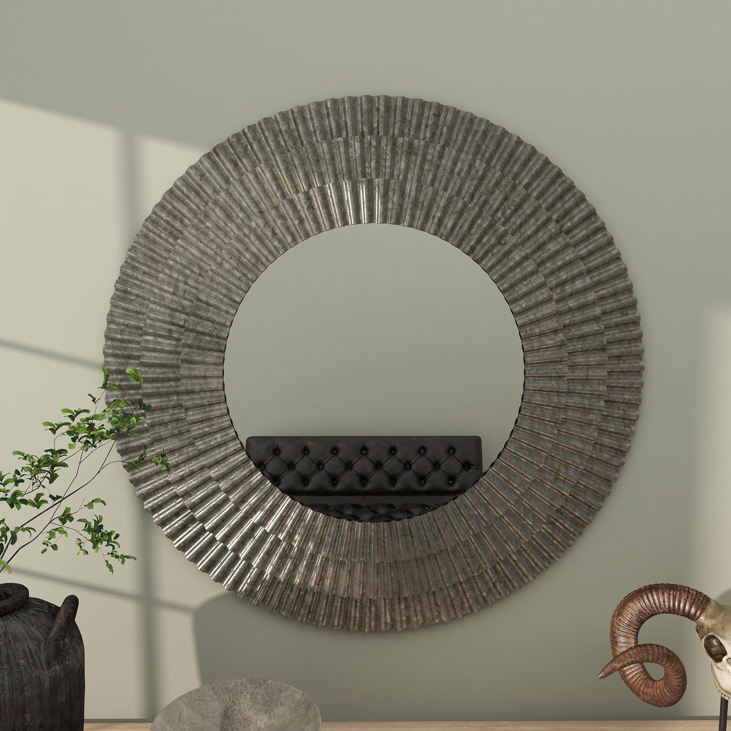 Farmhouse Metal Wall Mirror Gray - Olivia & May