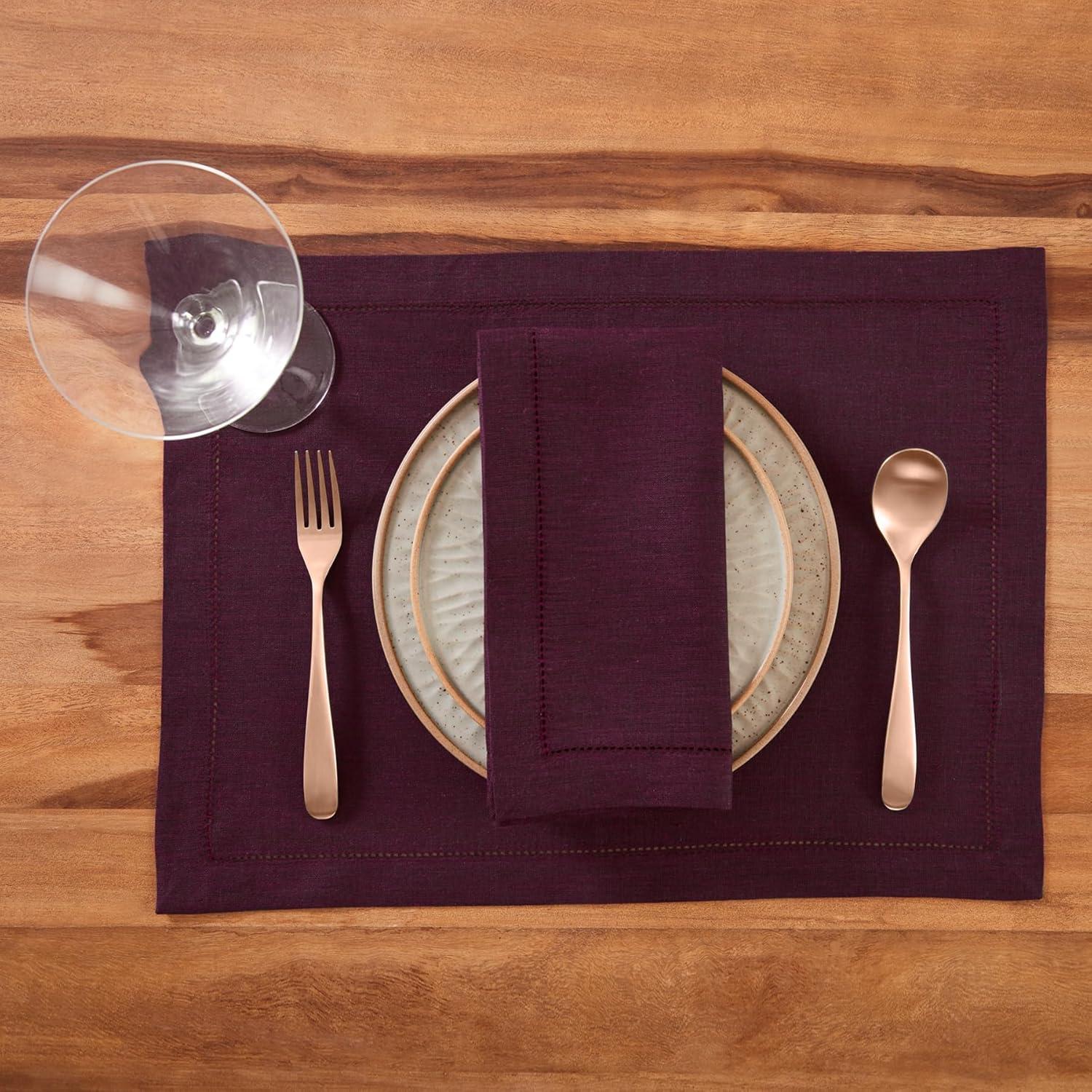 Solino Home Milan - 100% Pure Linen Placemats (Set of 4)