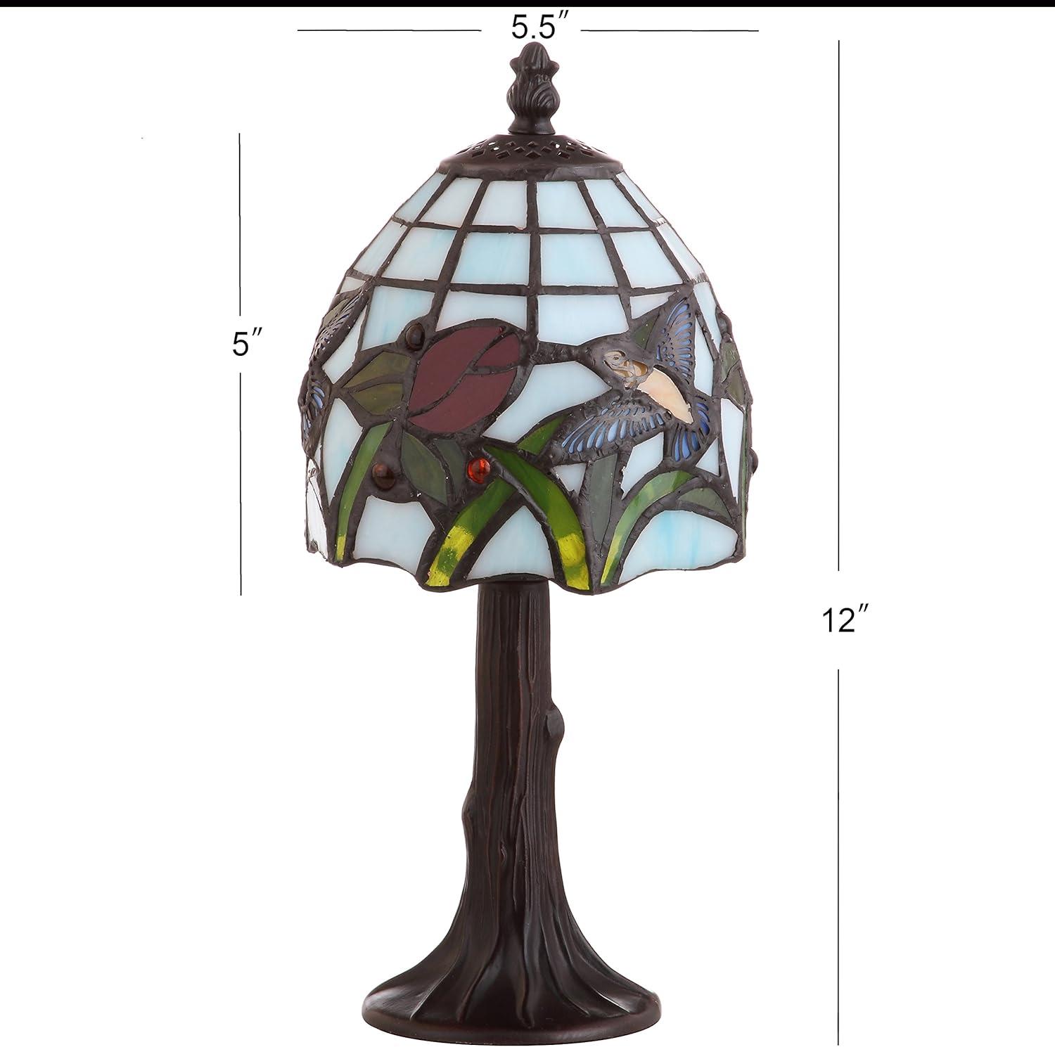 Hummingbird Tiffany-Style 12" Stained Glass LED Table Lamp