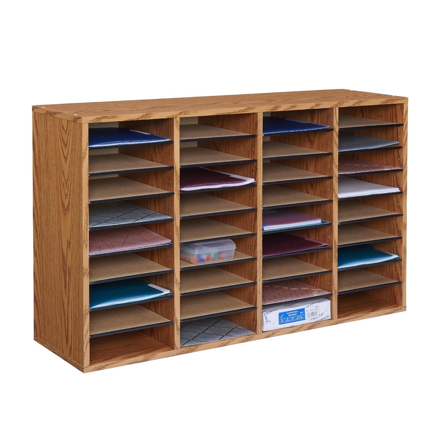 Safco® Adjustable Compartment Wood Literature Orga Literature Sorter
