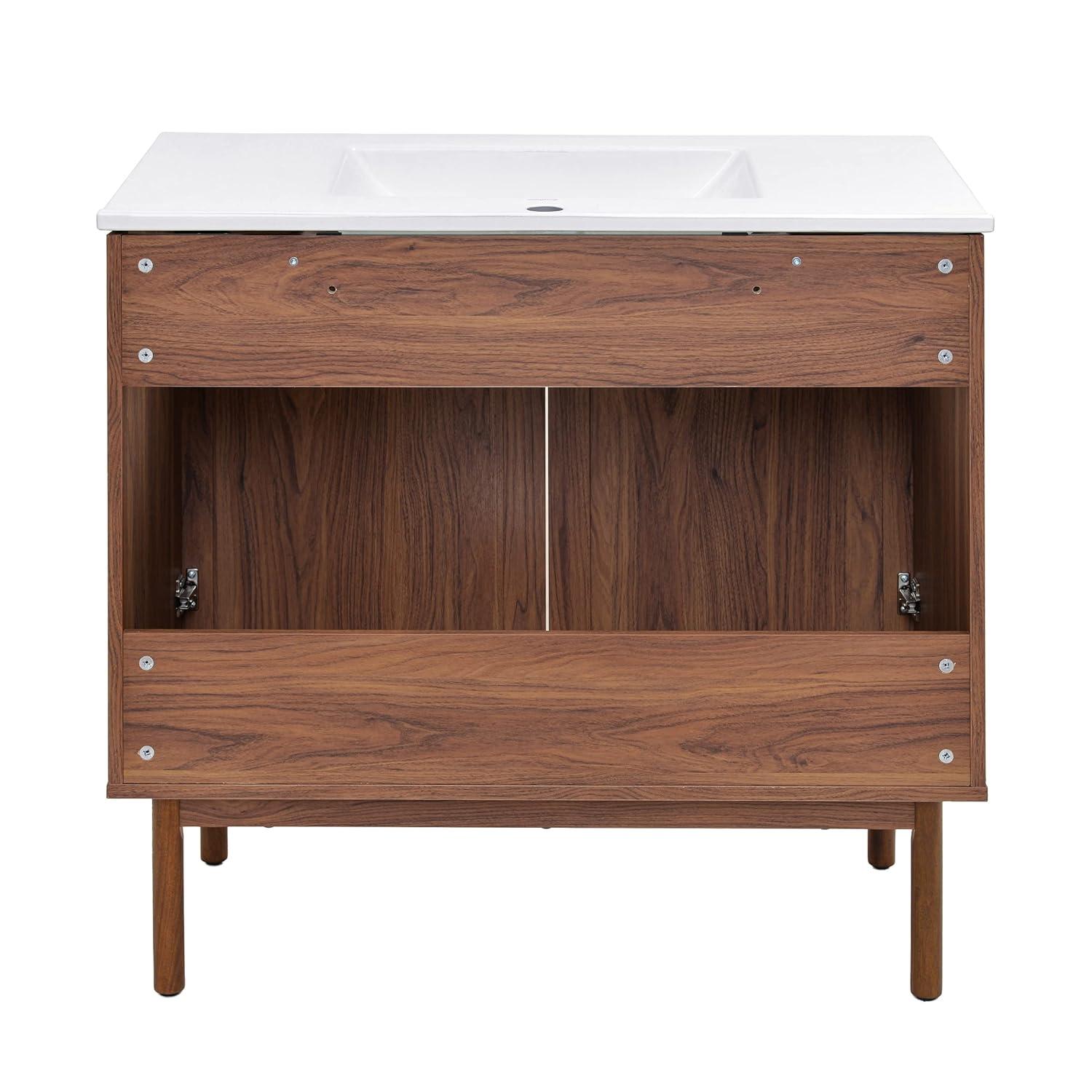 Swiss Madison SM-BV663 Classe 36" Freestanding Bathroom Vanity in Golden Oak with Sink Top