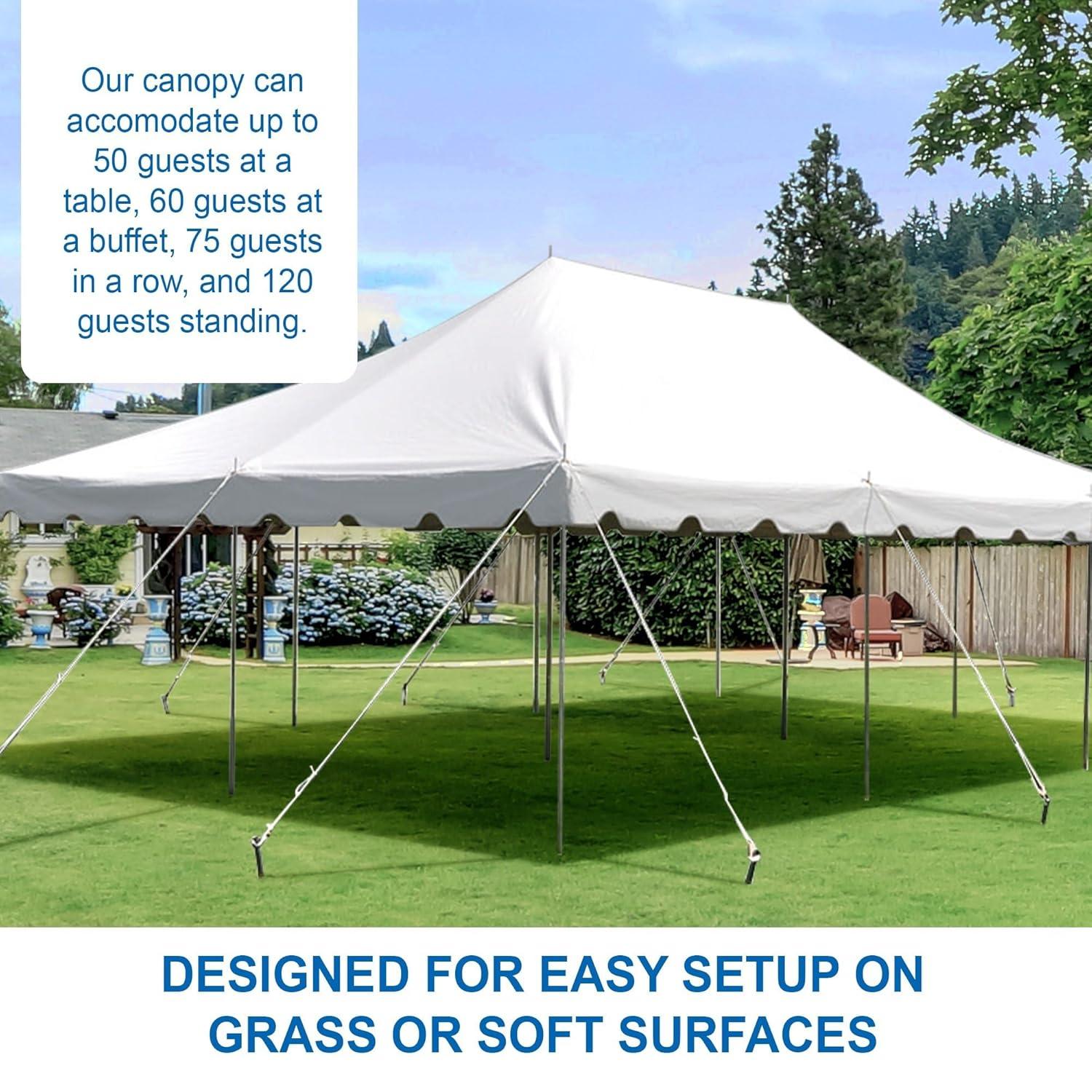 Party Tents Direct 20' x 20' Weekender Pole Party Tent with Sidewalls, Red
