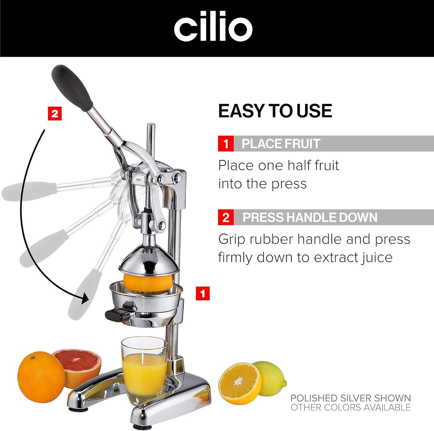 Cilio Amalfi Commercial Grade Manual Citrus Juicer, Extractor, and Juice Press, Copper