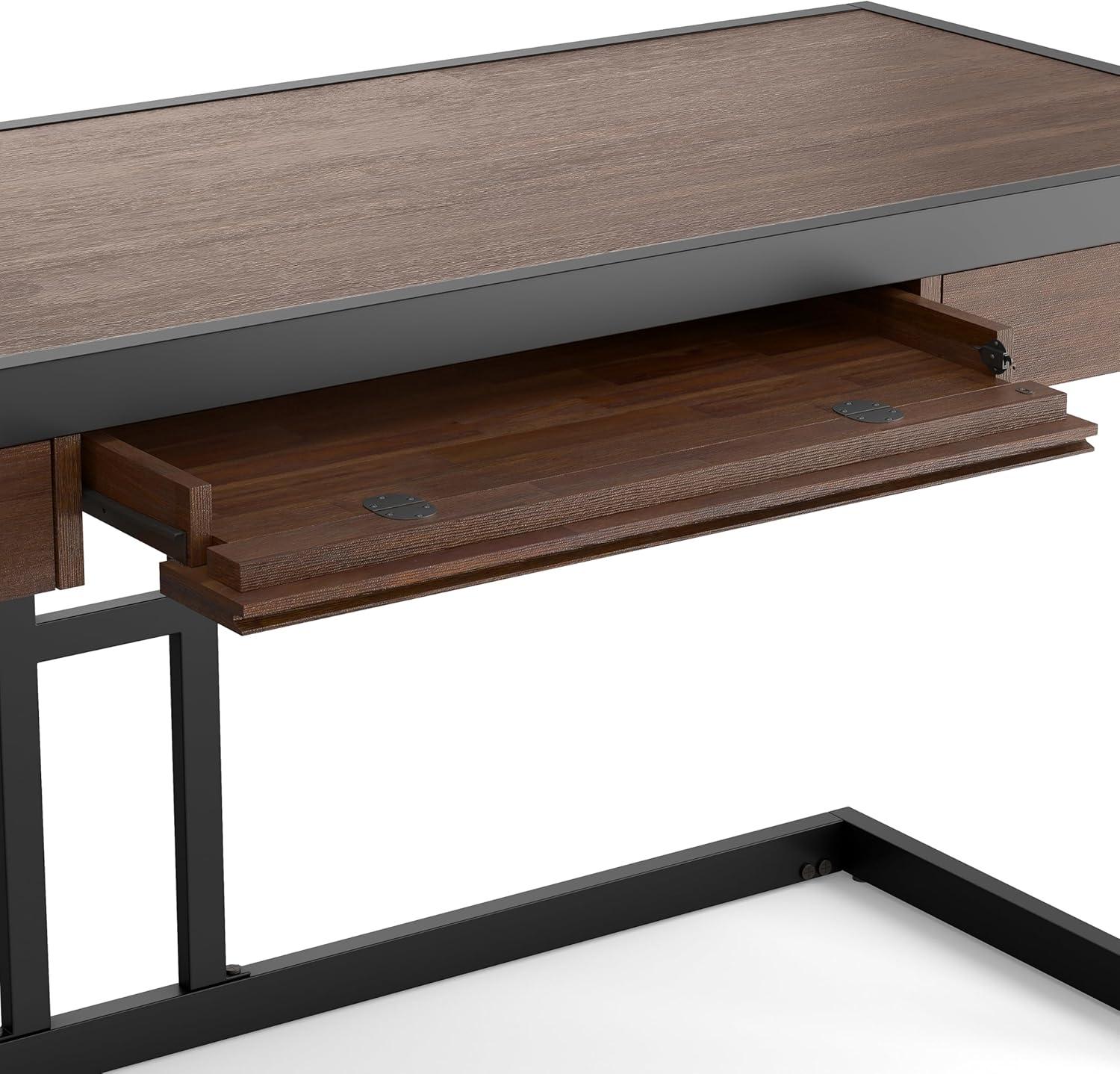 Simpli Home Erina SOLID ACACIA WOOD 60" Desk in Distressed White