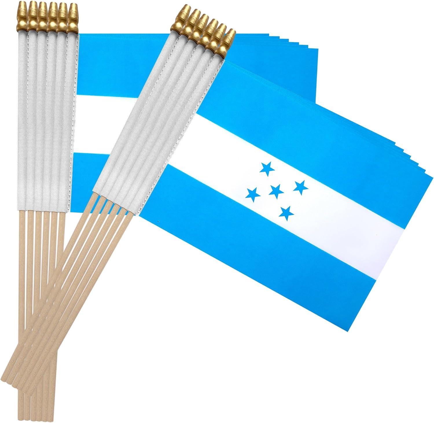 Anley Honduras Mini Flag 12 Pack - Hand Held Small Miniature Honduran Flags