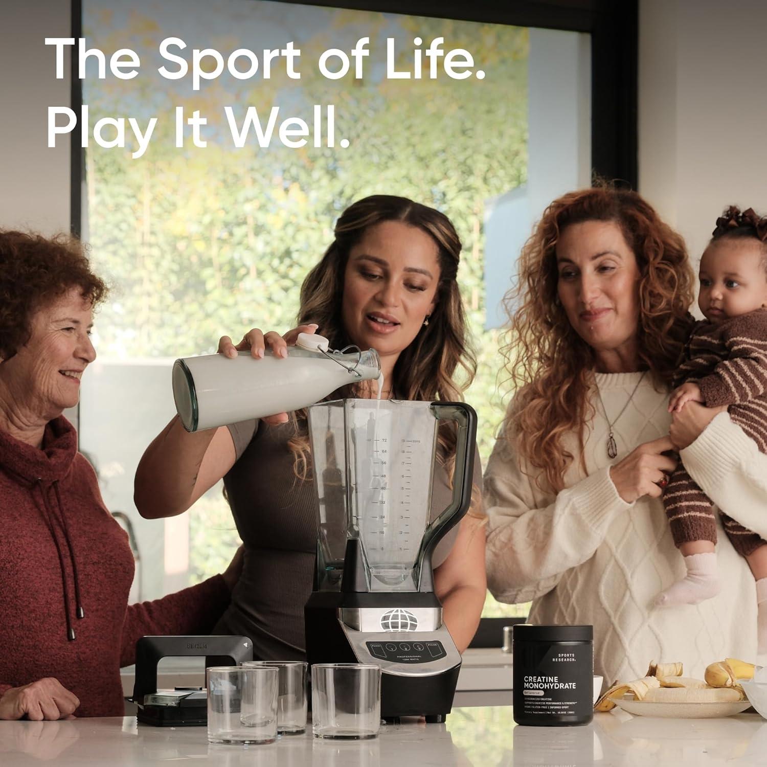 Sports Research Creatine Monohydrate, Unflavored, 1.1 lb (500 g)