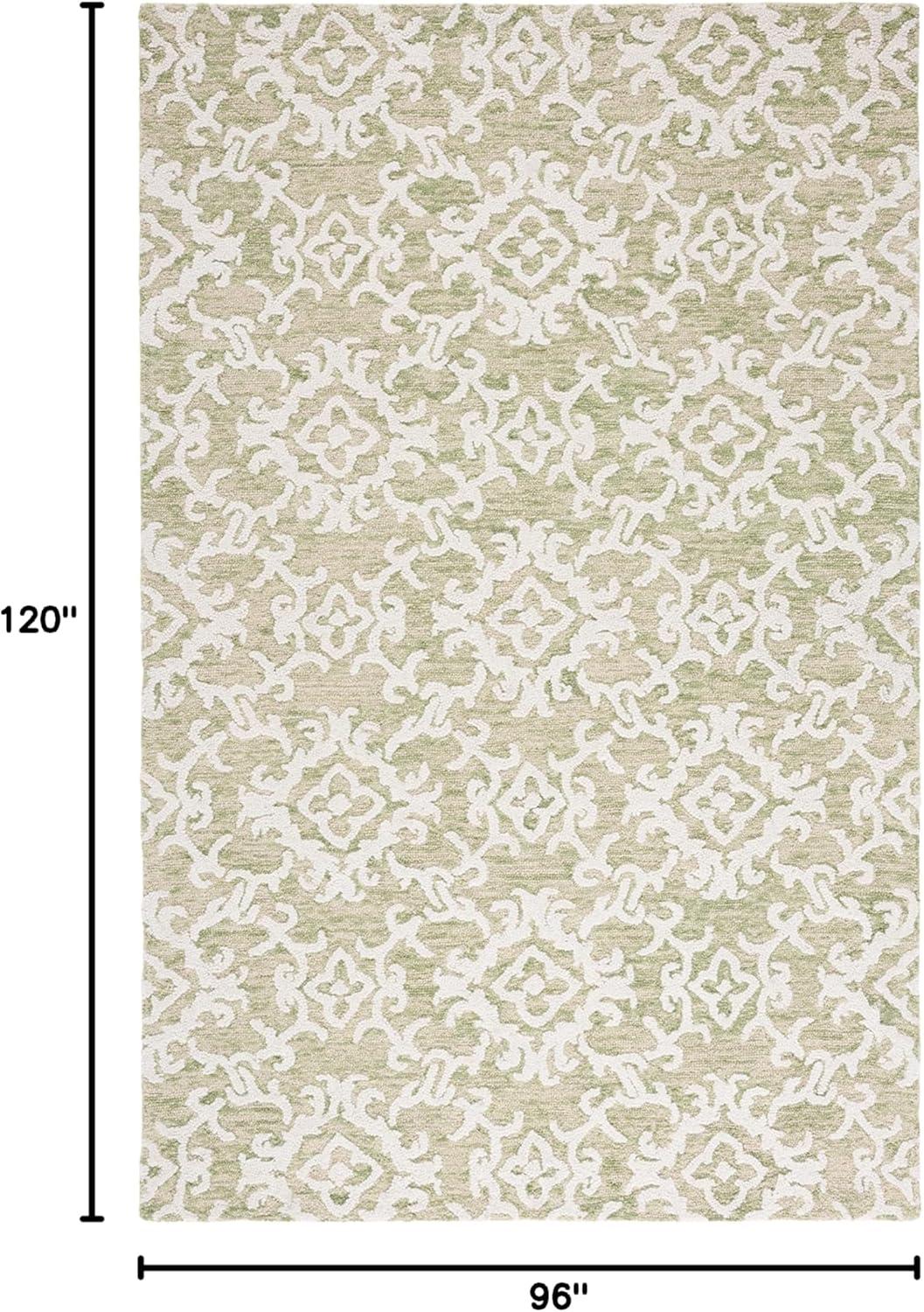 Blossom BLM104 Hand Tufted Area Rug - Light Green/Ivory - 8'x10' - Safavieh.