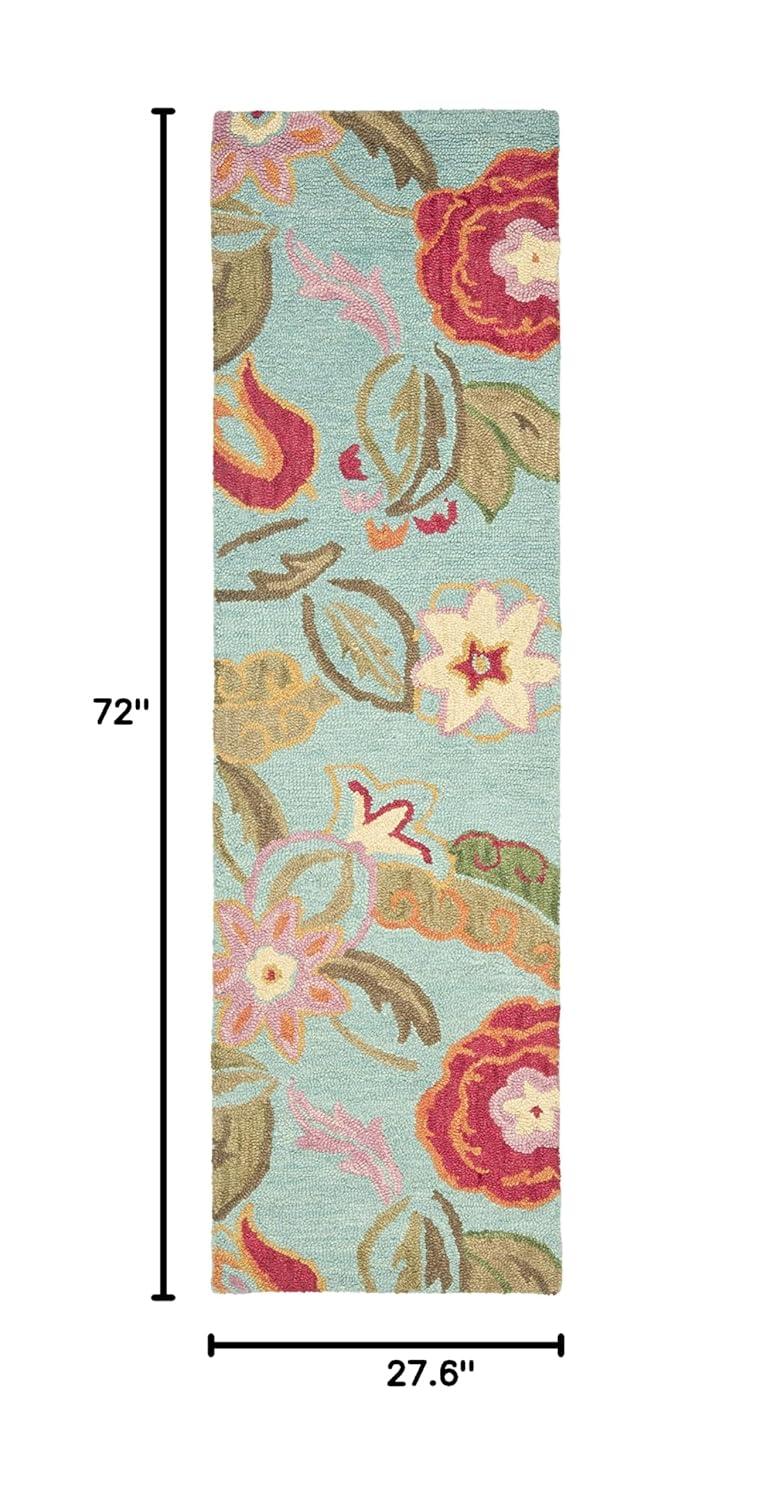 Blossom BLM675 Hand Hooked Area Rug - Blue/Multi - 8'x10' - Safavieh.