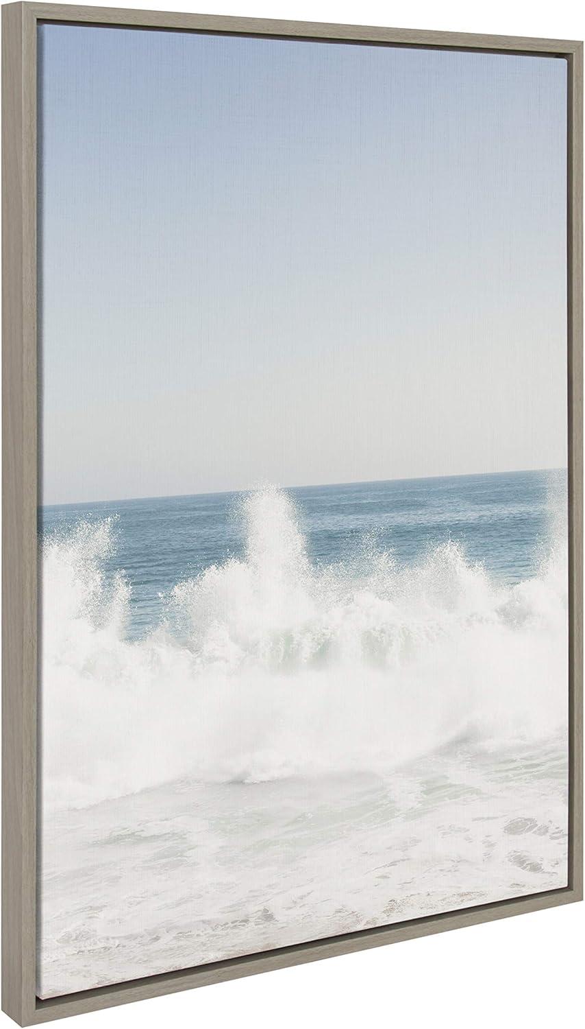 23" x 33" Sylvie Waves Crashing Framed Canvas by Caroline Mint - Kate & Laurel All Things Decor