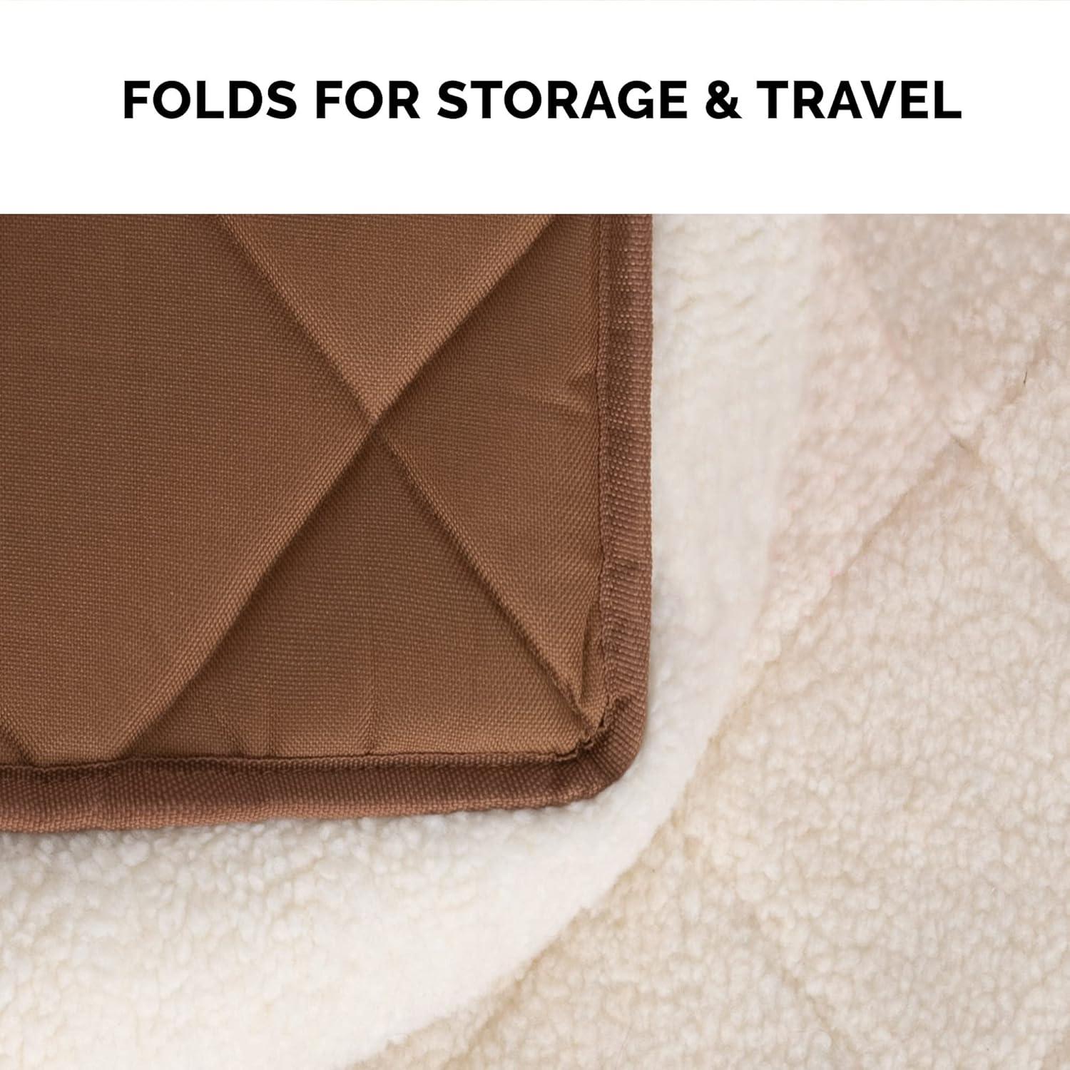 FurHaven Faux Lambswool Crate Bolster Pet Bed