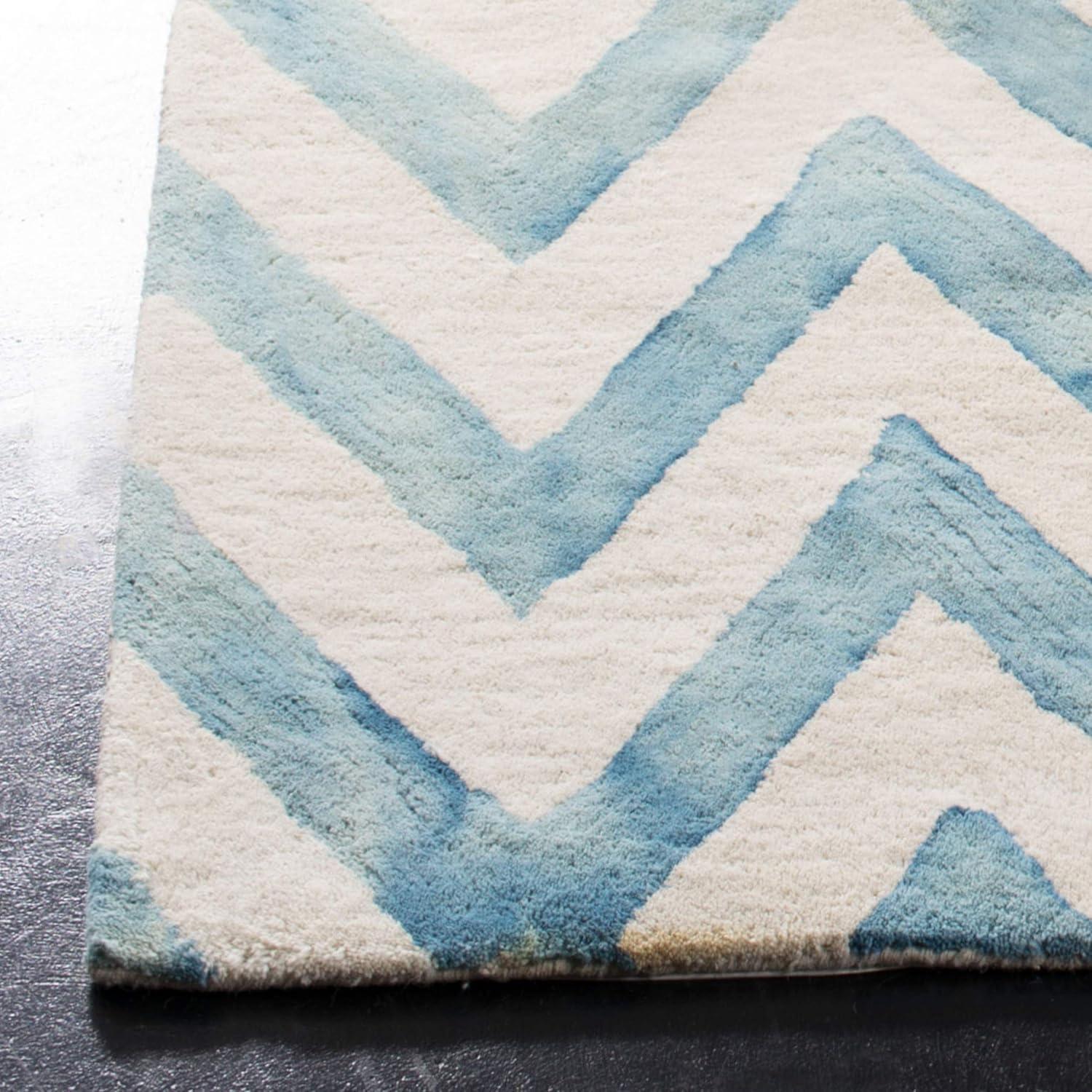 Dip Dye DDY715 Hand Tufted Area Rug - Ivory/Turquoise - 8'x10' - Safavieh.