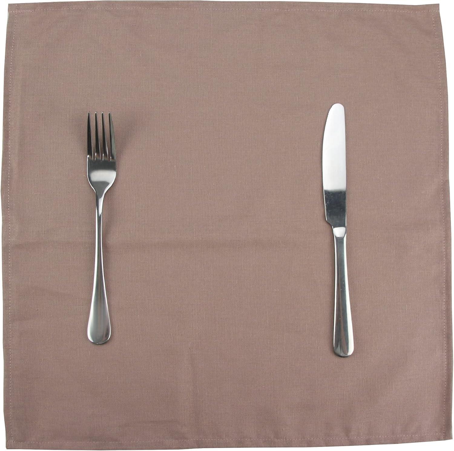 Solid Color Linen Cotton Thin Dinner Cloth Napkins Set of 12 (40 x 40 cm) for Events & Home Use