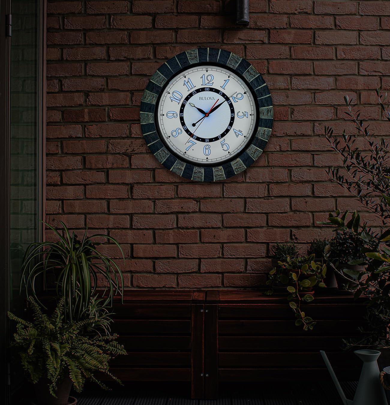 Bulova Clocks C3392 Outdoor, Garden Party lighted dial, patio accessory.