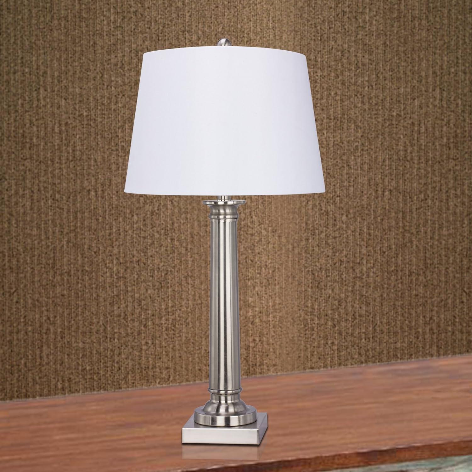 Fangio Lighting 30.5" Metal Table Lamp with Brushed Steel Base