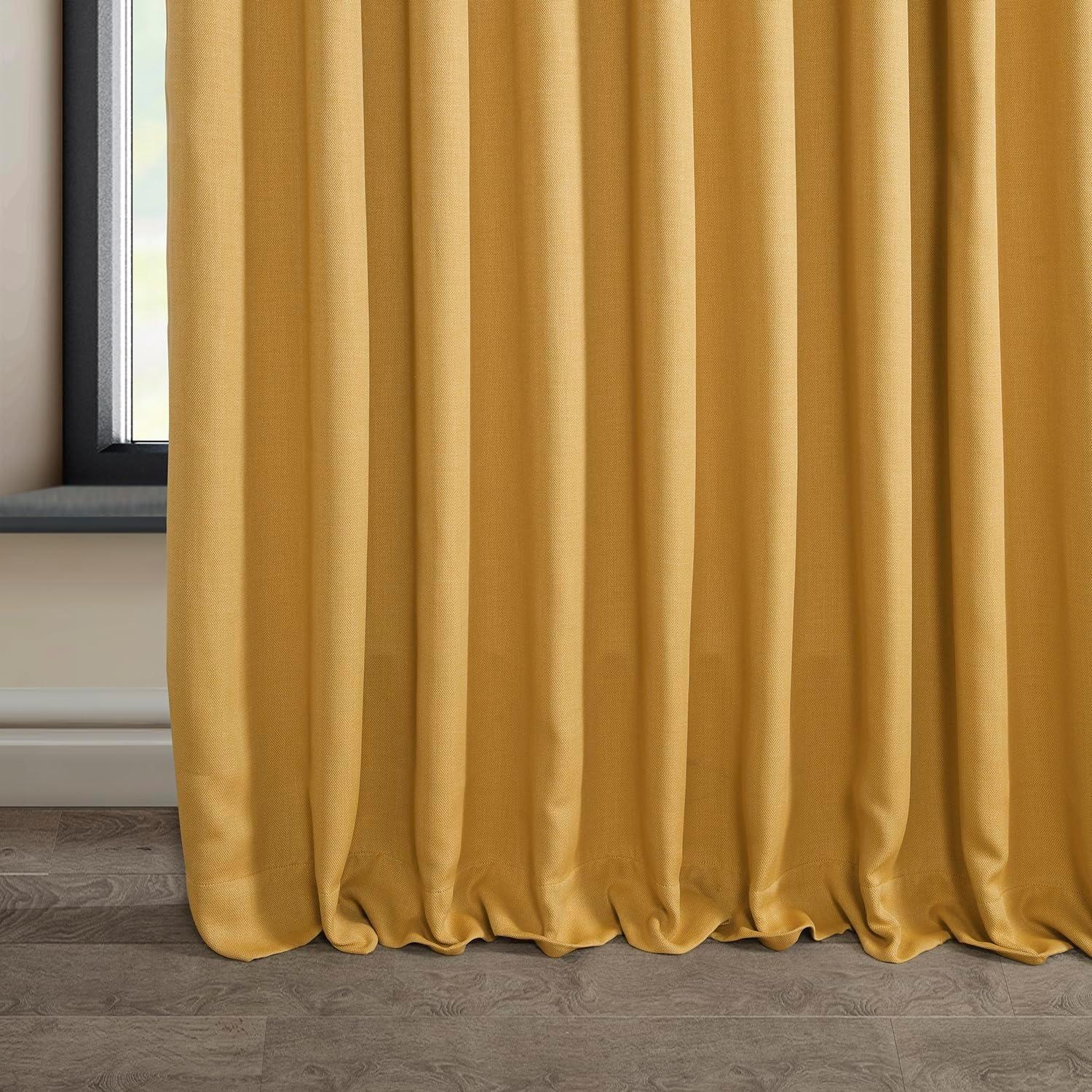 Ottis Textured Faux Linen Rod Pocket Room Darkening Curtains for Bedroom & Living Room Curtains - Single Panel Drapes