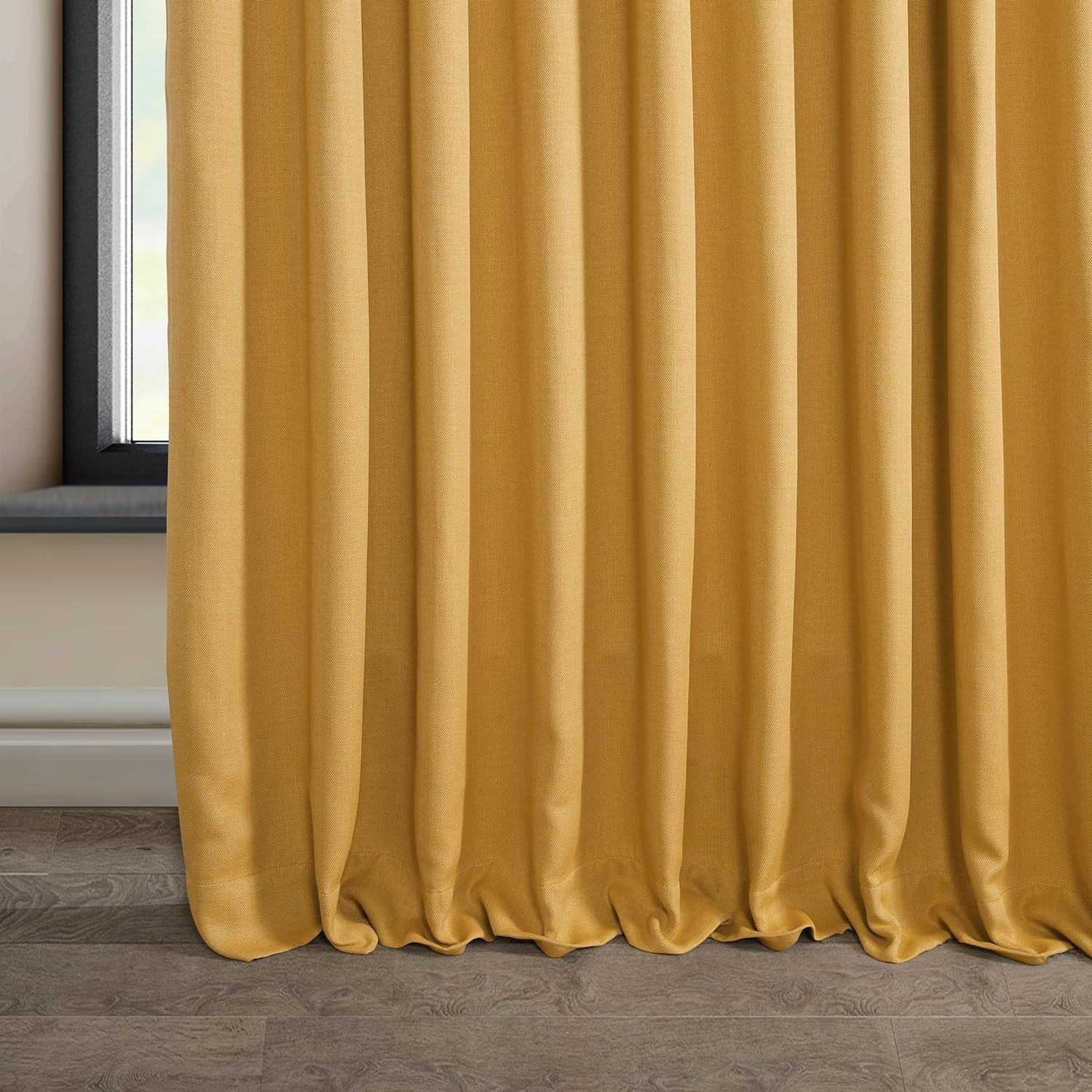 Ottis Textured Faux Linen Rod Pocket Room Darkening Curtains for Bedroom & Living Room Curtains - Single Panel Drapes