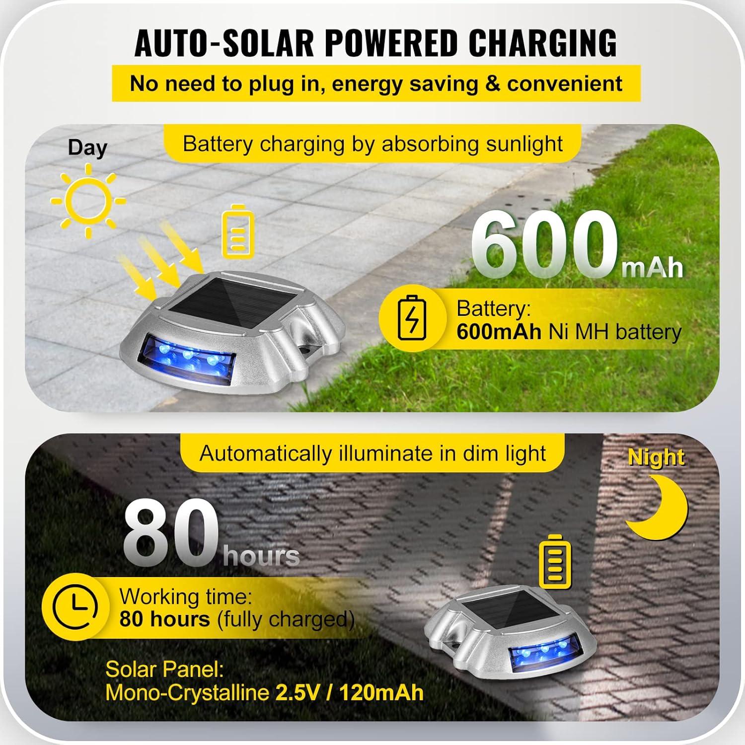 Solar Blue LED Pathway Lights Multipack with Aluminum Housing