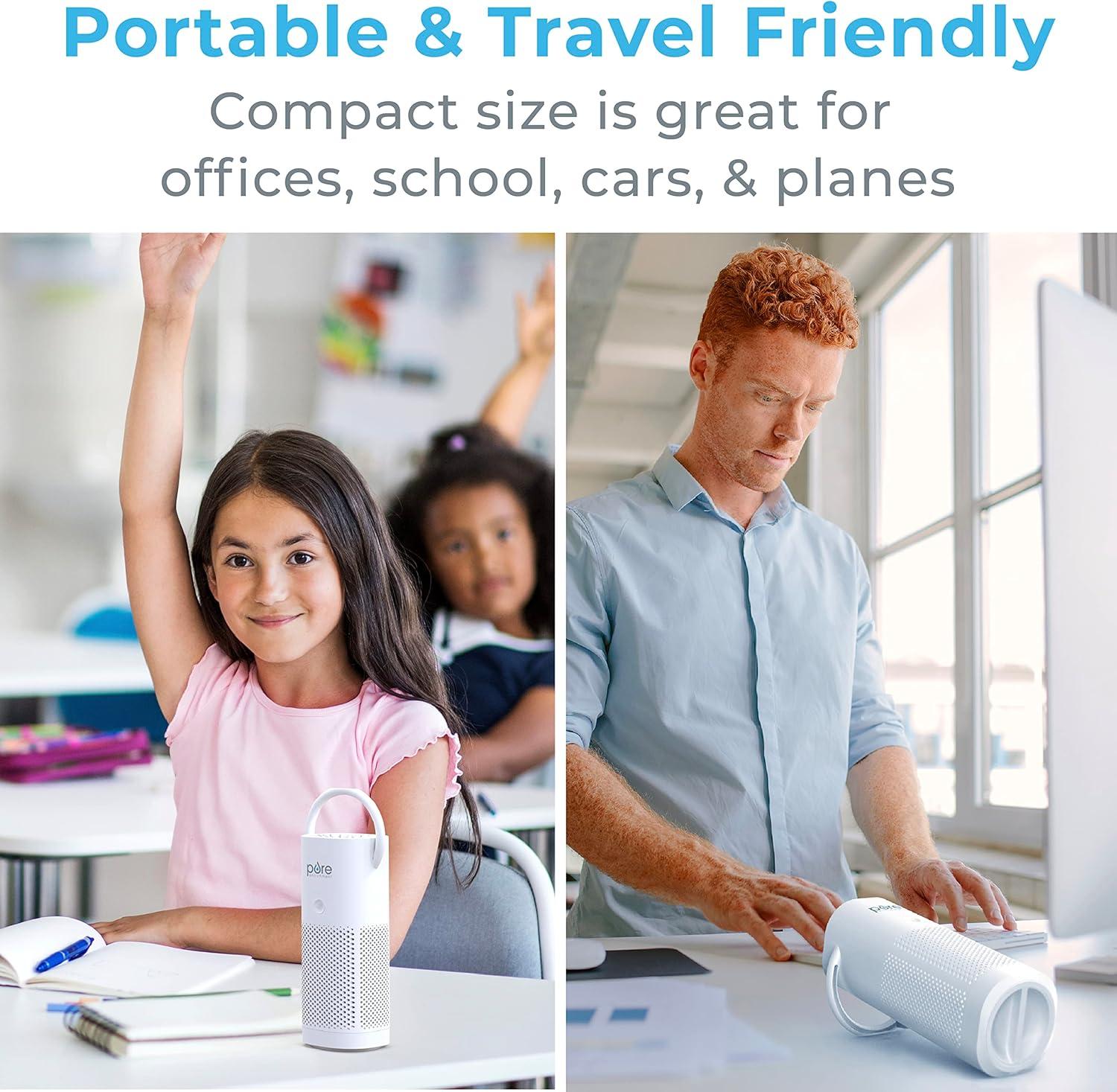 White Portable Table-Top Air Purifier with HEPA Filter