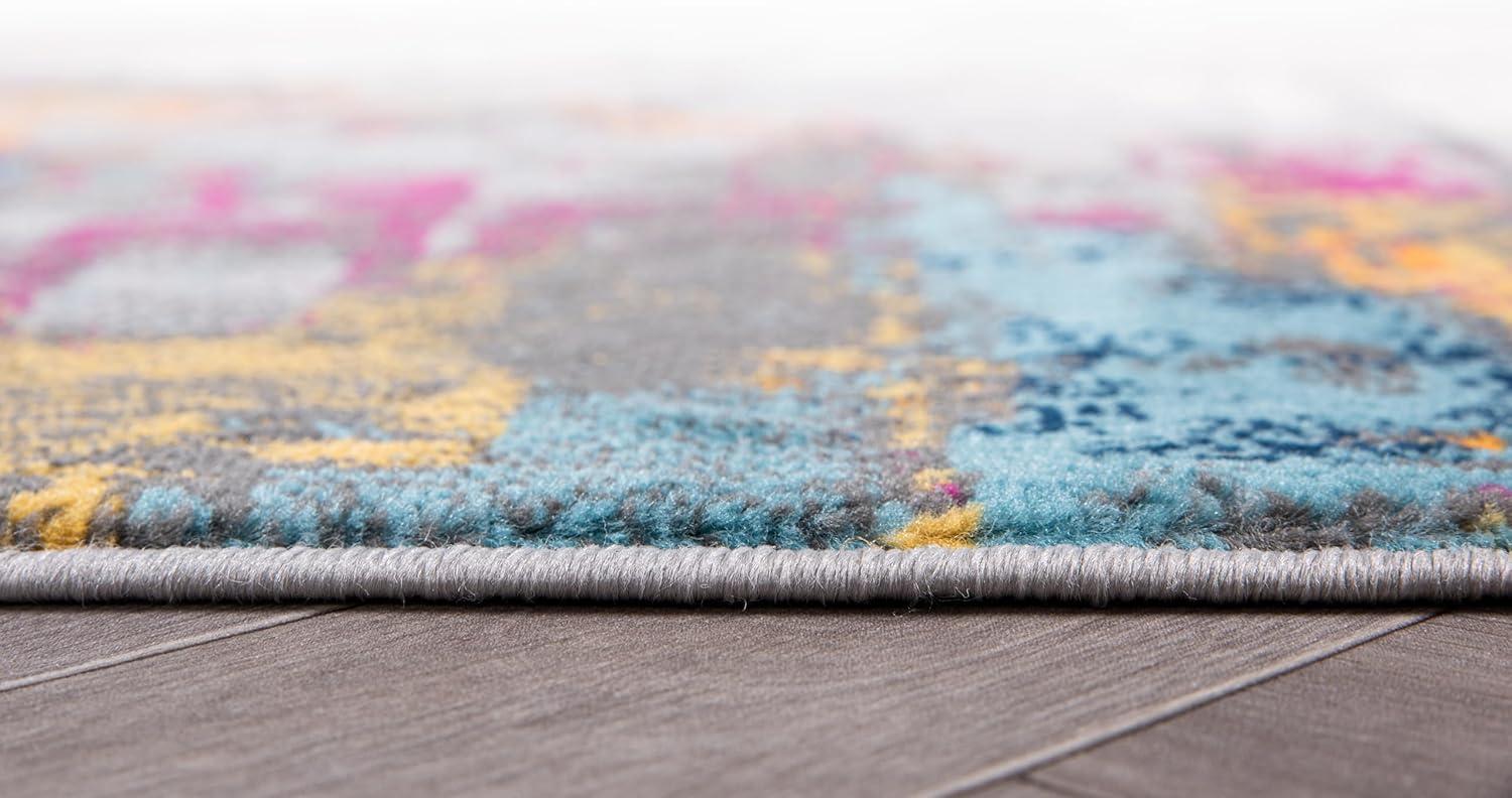 World Rug Gallery Bari Contemporary Abstract Art Area Rug - Multi 2'x3'