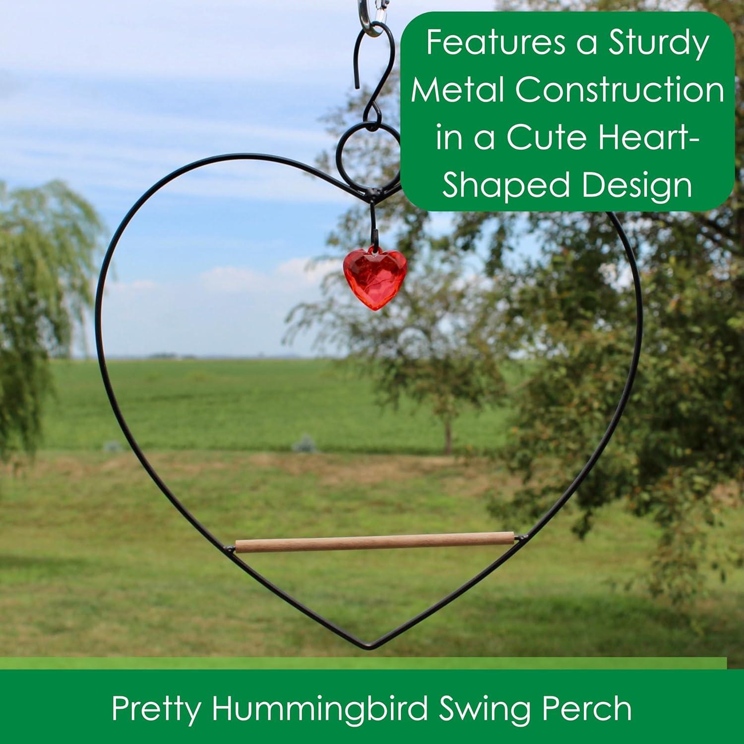 Songbird Essentials Hummingbird Swing for Hummingbird Feeder Copper Heart Metal
