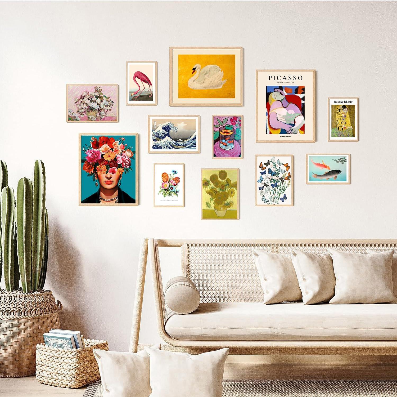 97 Decor Vintage Eclectic Wall Art Prints - Maximalist Funky Pictures, Bright Famous Artist Prints For Wall Decor, Gallery Colorful Art Posters For Bedroom (unframed)