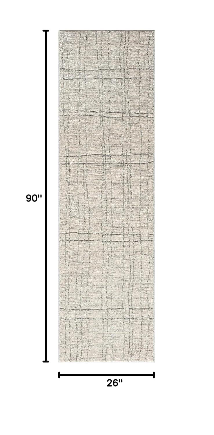 Nourison Andes Abstract Ivory Grey 9' x 12' Area Rug (9x12)