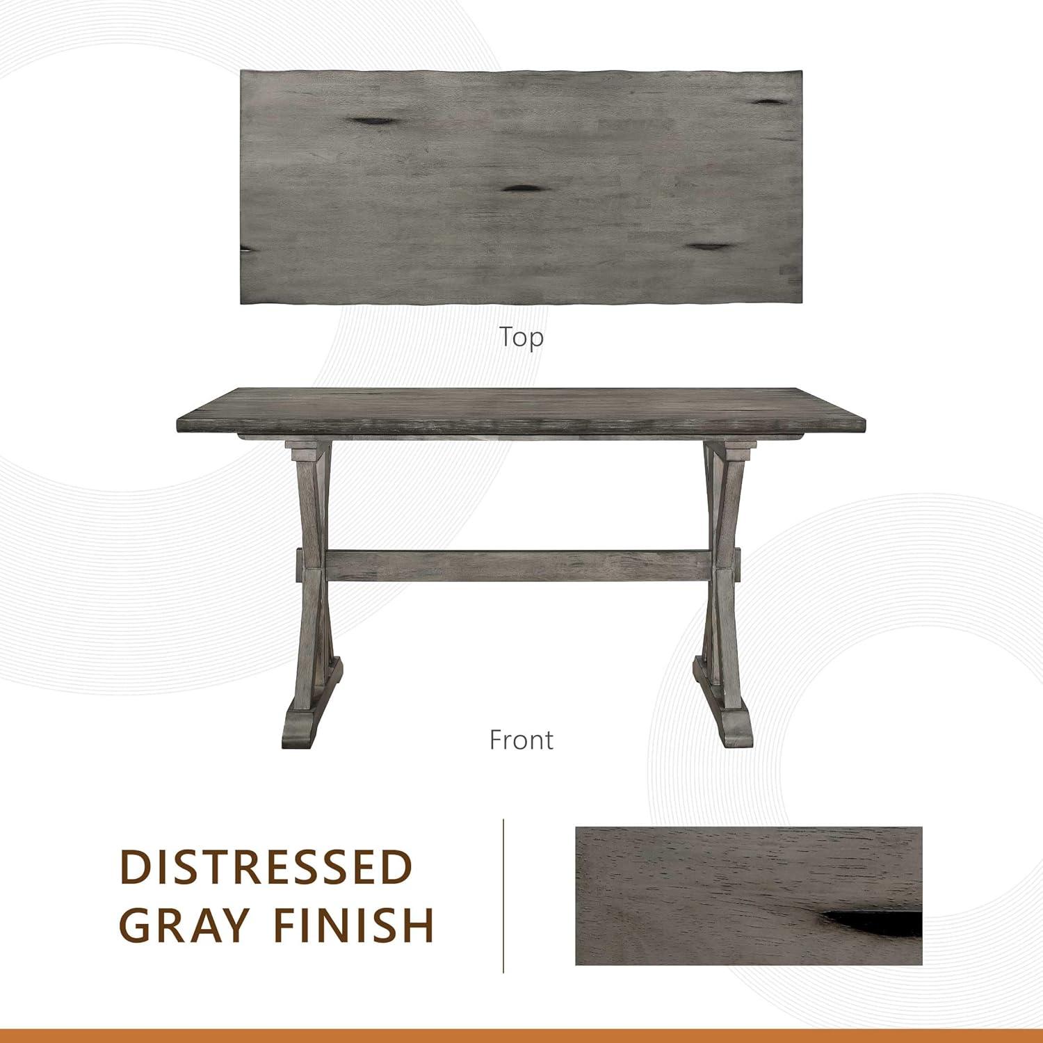 Lexicon Amsonia Solid Wood Counter Height Dining Room Table in Distressed Gray