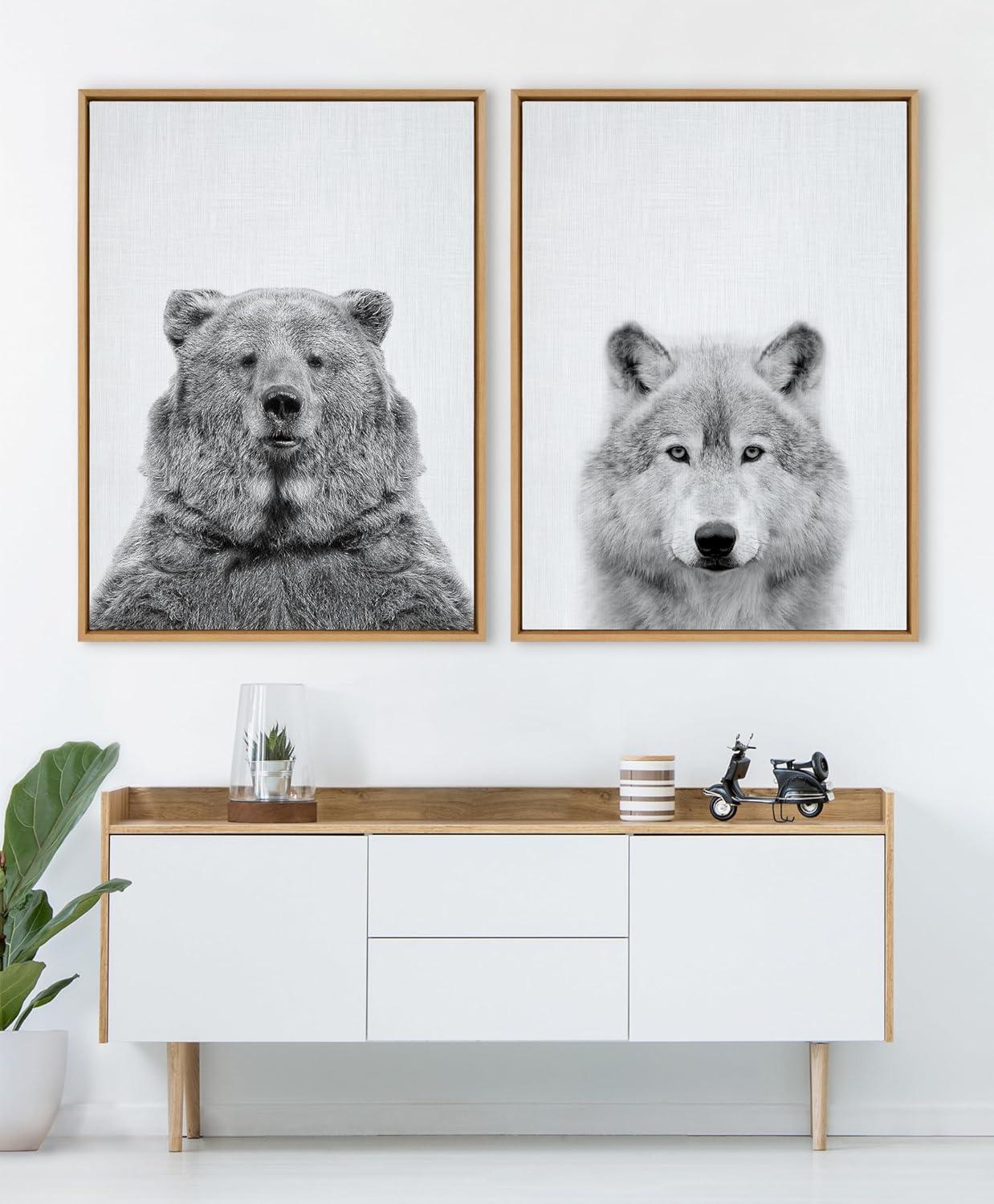 Kate & Laurel All Things Decor 31.5"x41.5" Sylvie Bear European Framed Wall Art by Simon Te of Tai Prints