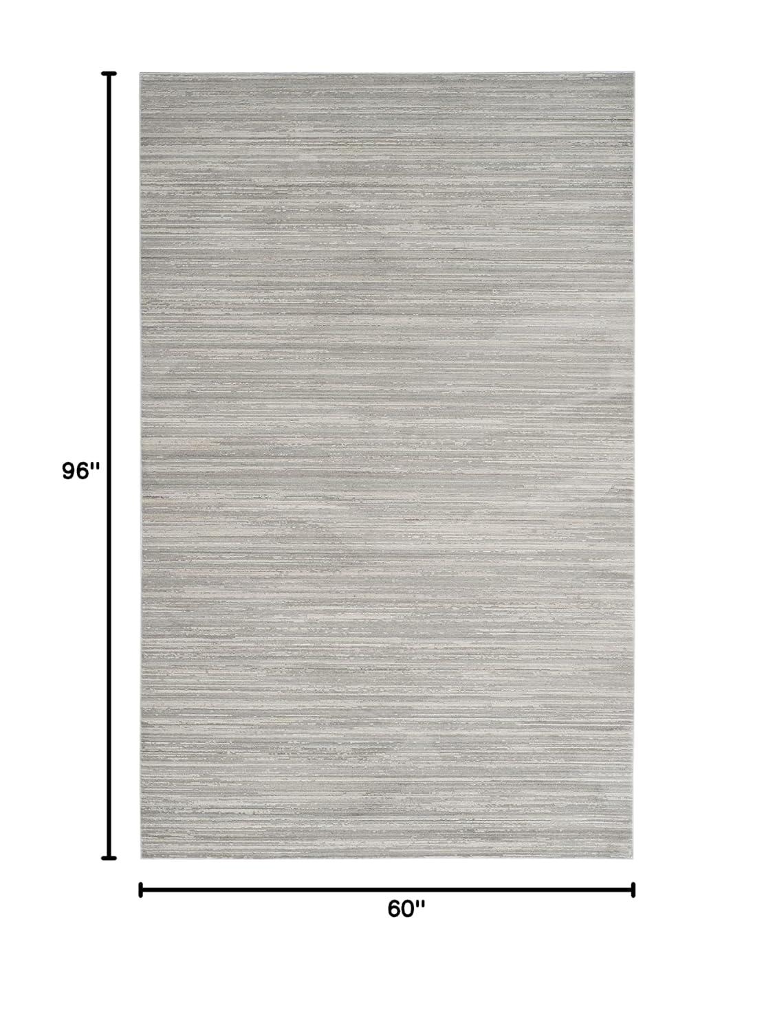 Safavieh Mystique Albox 5 x 8 (ft) Loomed Polyester Slate Rectangular Indoor Stripe Industrial Area rug