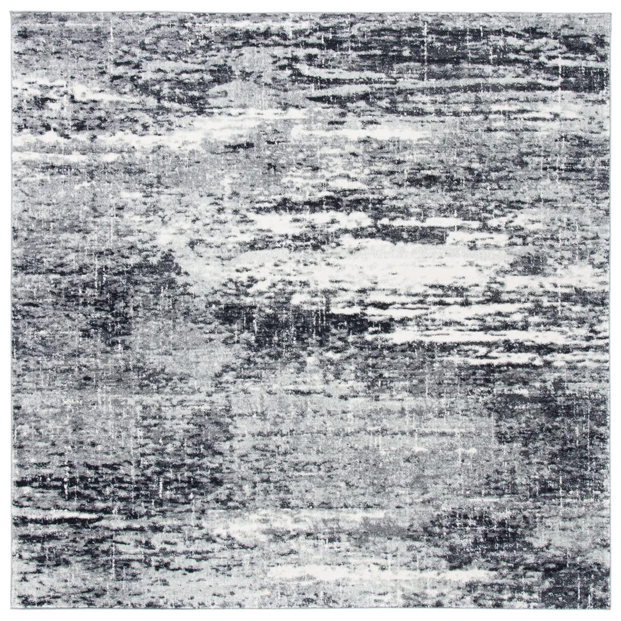 SAFAVIEH Evoke Frosina Abstract Runner Rug, Ivory/Dark Grey, 2'2" x 5'