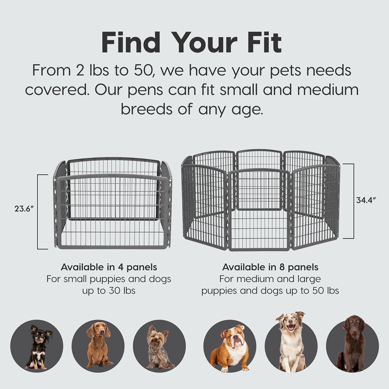 IRIS USA, Inc. 24'' H 4 Panel Plastic Exercise Pen