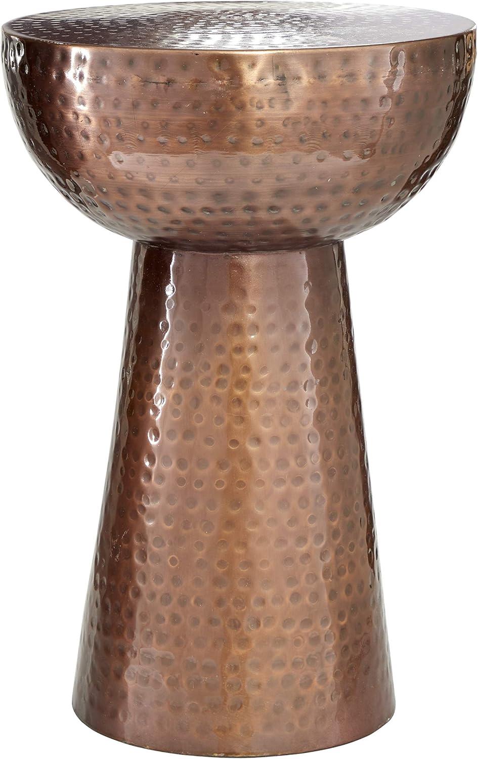 Ivy Bronx Dolina Metal Handmade Side End Accent Table with Hammered Design