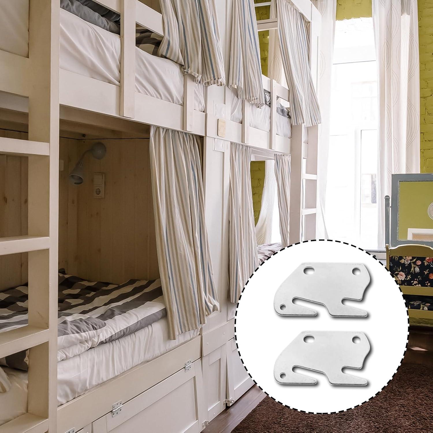 Nishuna 2pcs Bed Accessories Wood Bed Rail Bracket Bed Rail Hooks Plates Beds Frame