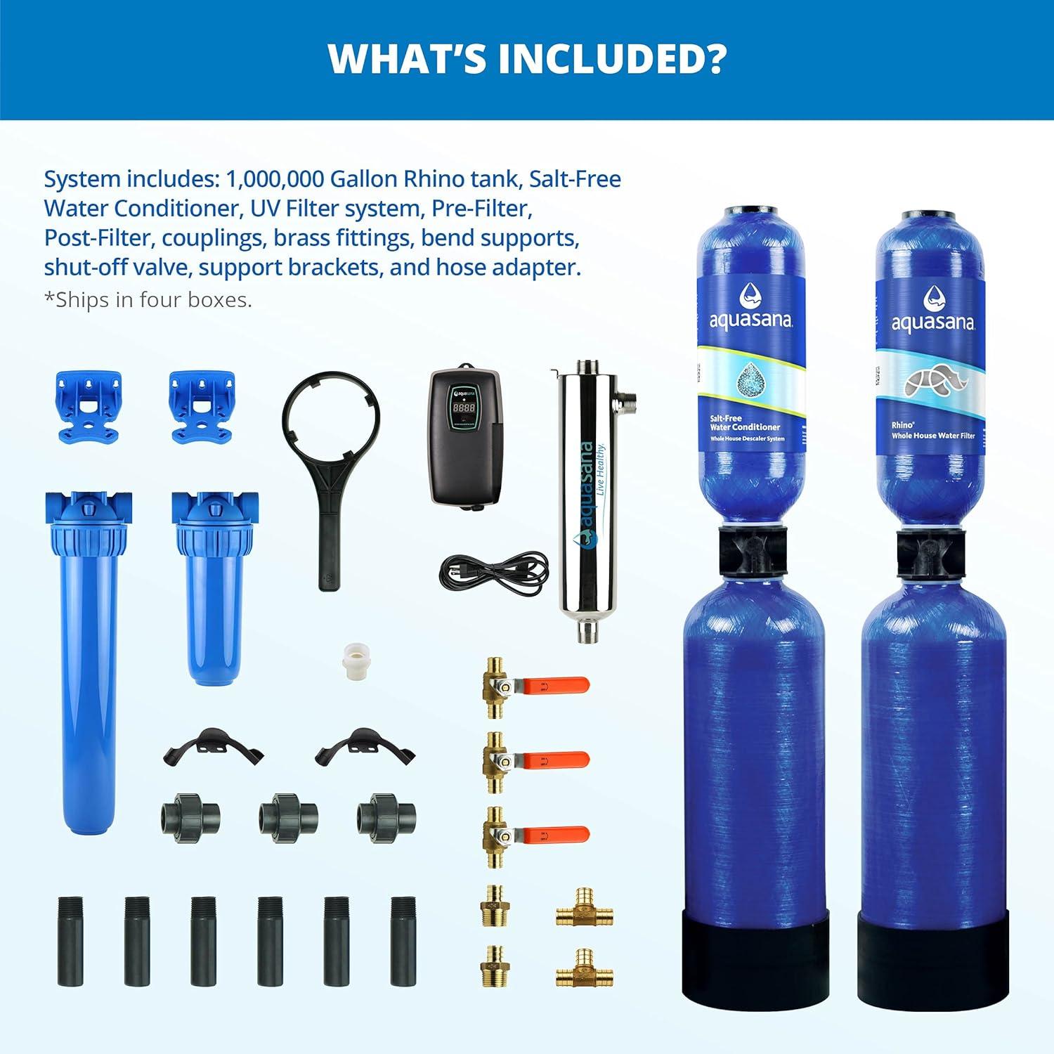 Aquasana Whole House UV Water Filter System & Conditioner - EQ-1000-AST-UV