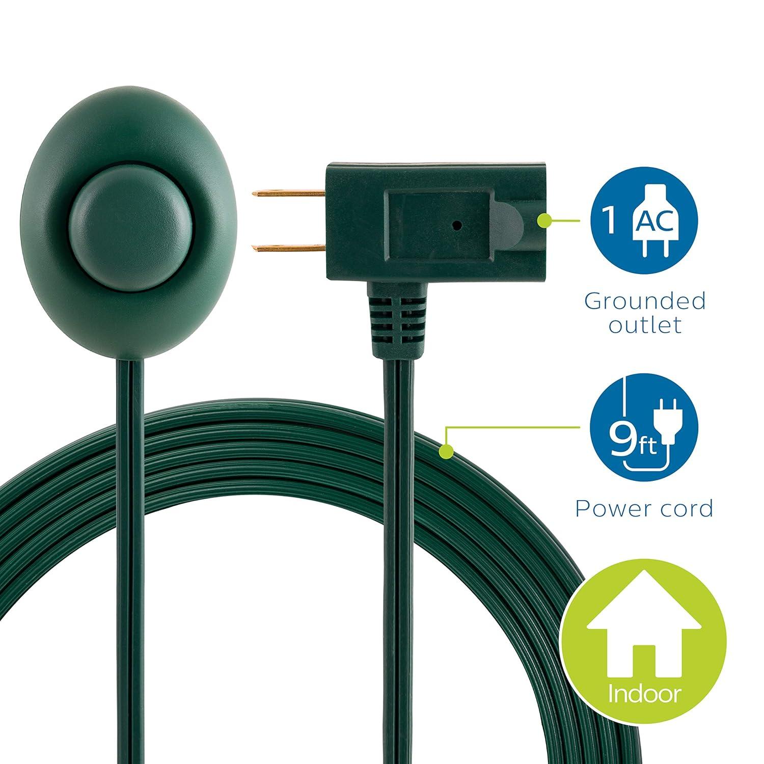 Philips 9-ft 1-Outlet Indoor Polarized Extension Cord, Green, SPS1036GF/27