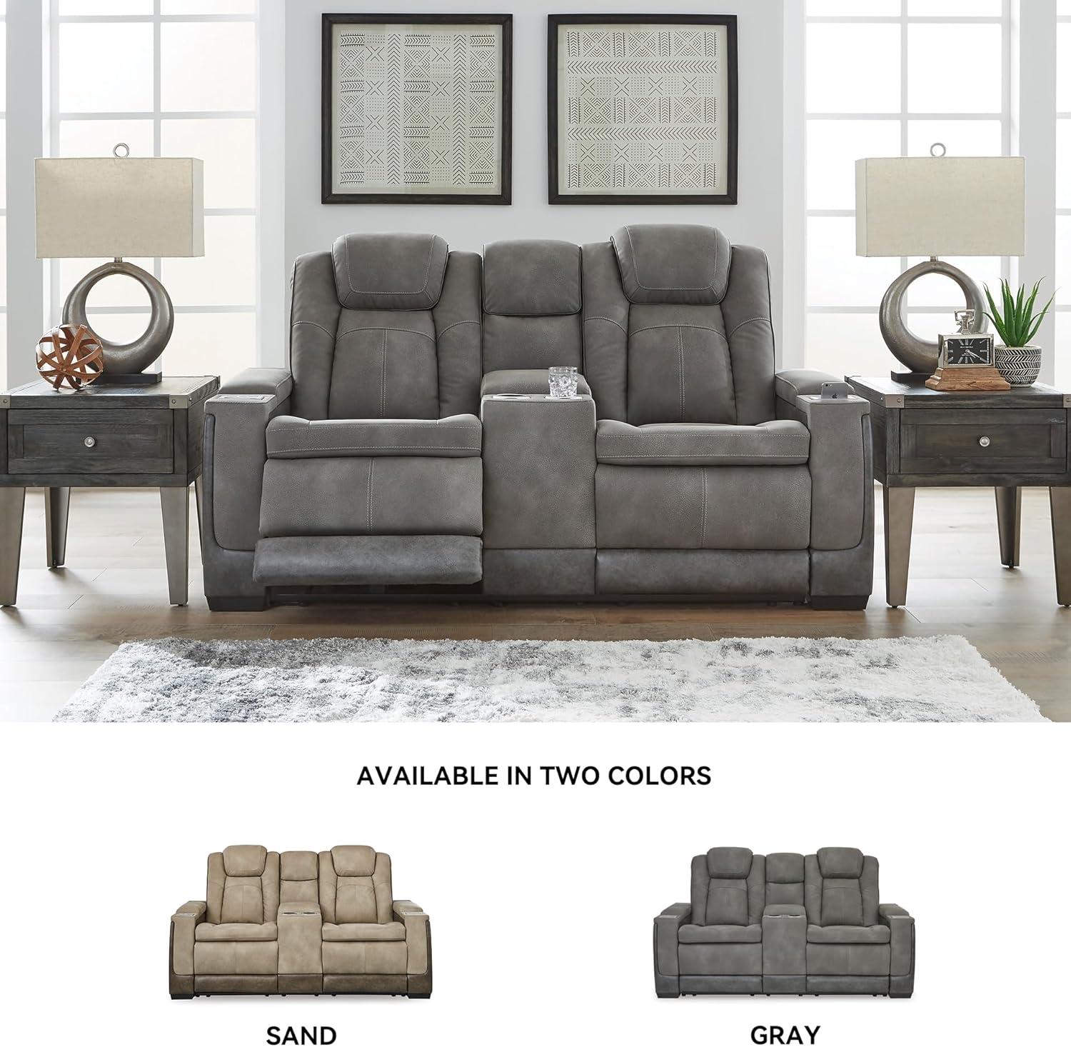 Signature Design by Ashley Next-Gen DuraPella Contemporary Power Reclining Loveseat with Adjustable Headrest