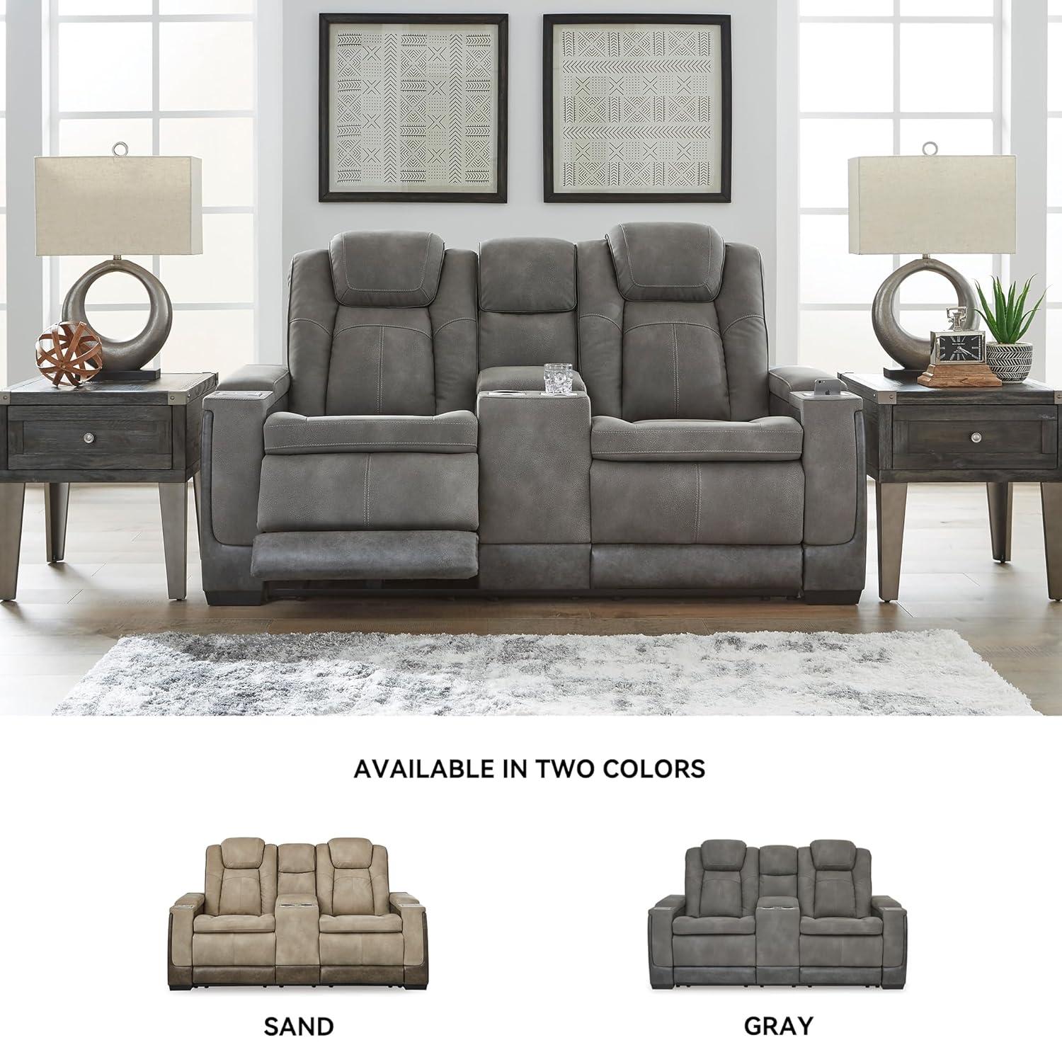 Signature Design by Ashley Next-Gen DuraPella Contemporary Power Reclining Loveseat with Adjustable Headrest