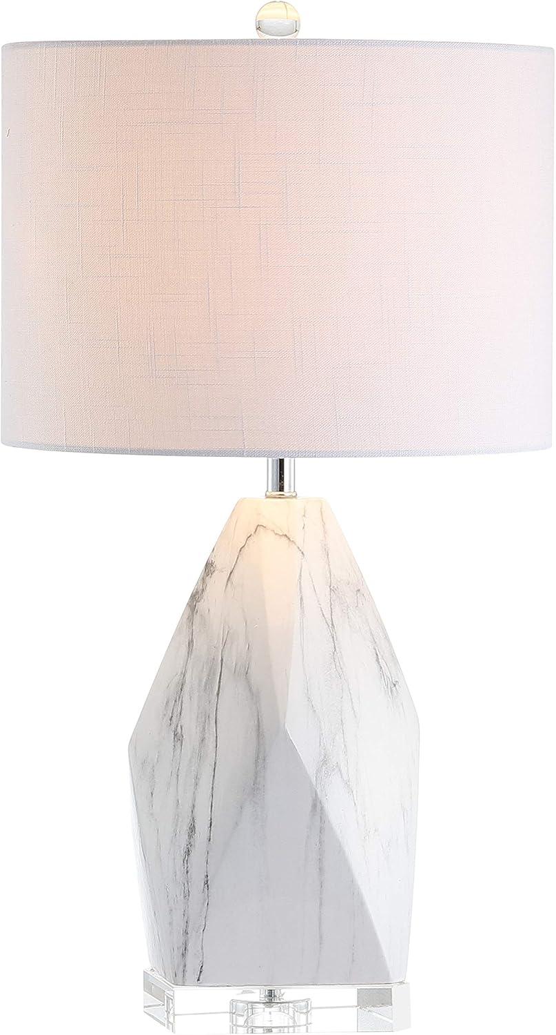 JONATHAN Y Oslo Ceramic Marble/Crystal LED Table Lamp