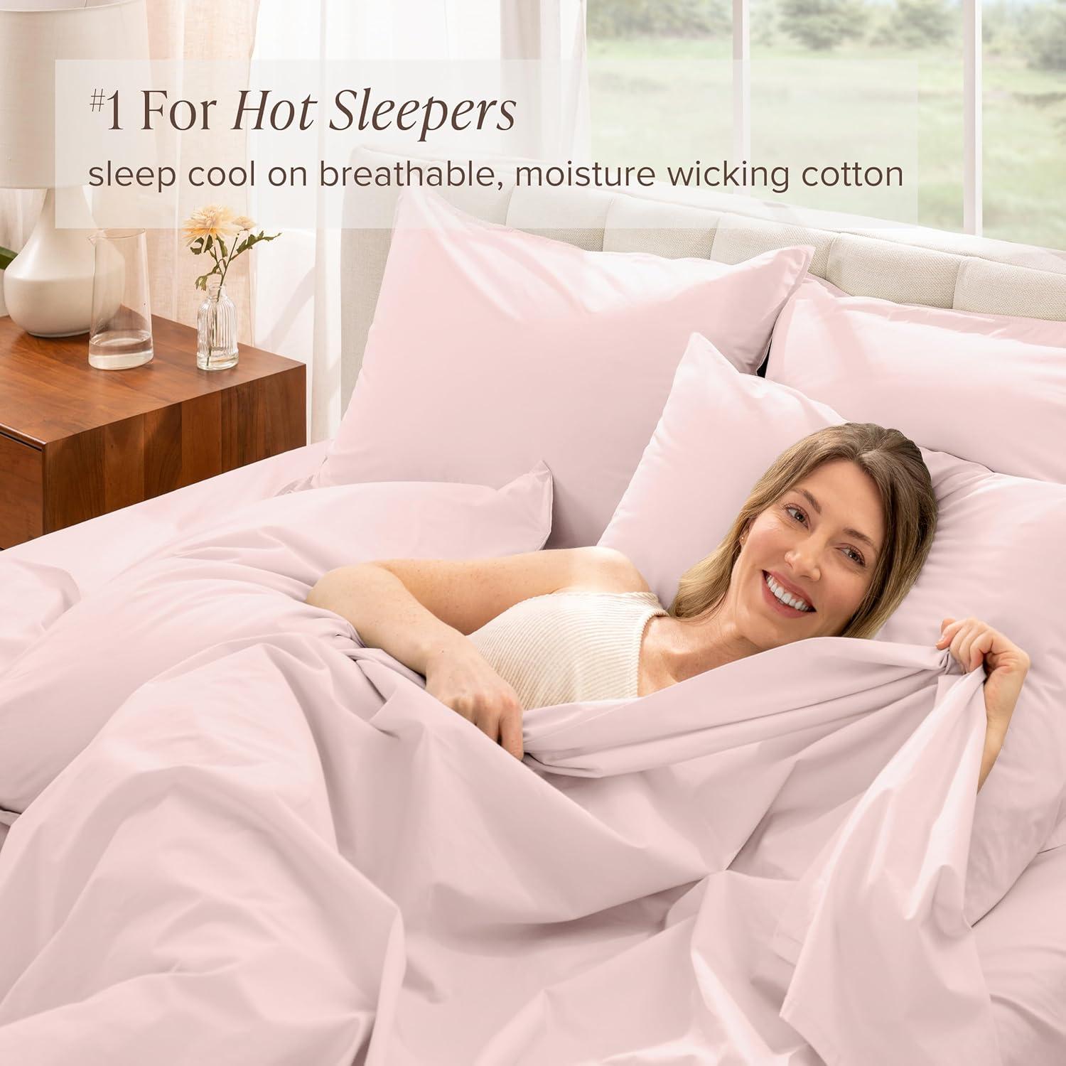 Bare Home 100% Cotton Percale Sheet Set