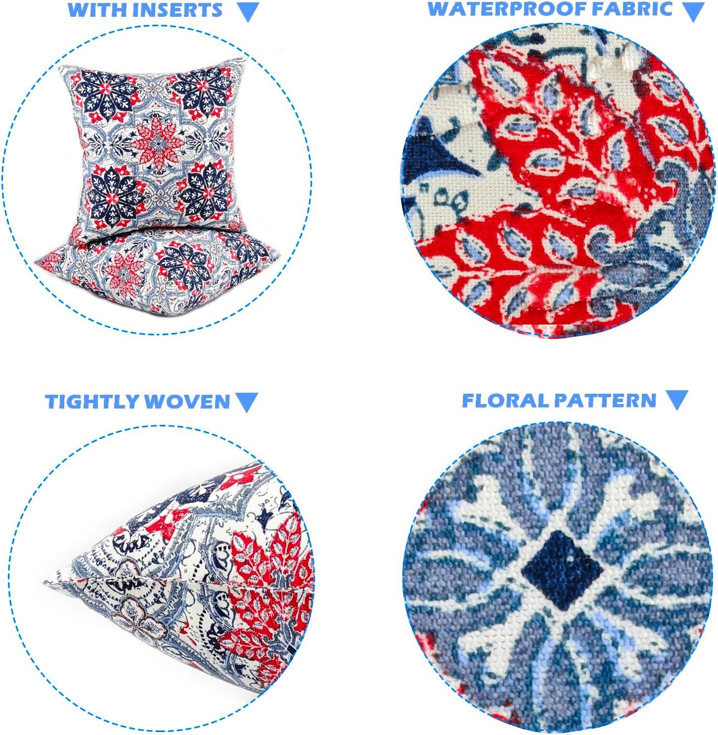 JMGBird Outdoor Pillows Waterproof Set of 2 Outdoor Pillow 18×18 Inch Outdoor Throw Pillows for Patio Furniture, Bed, Couch, and Sofa