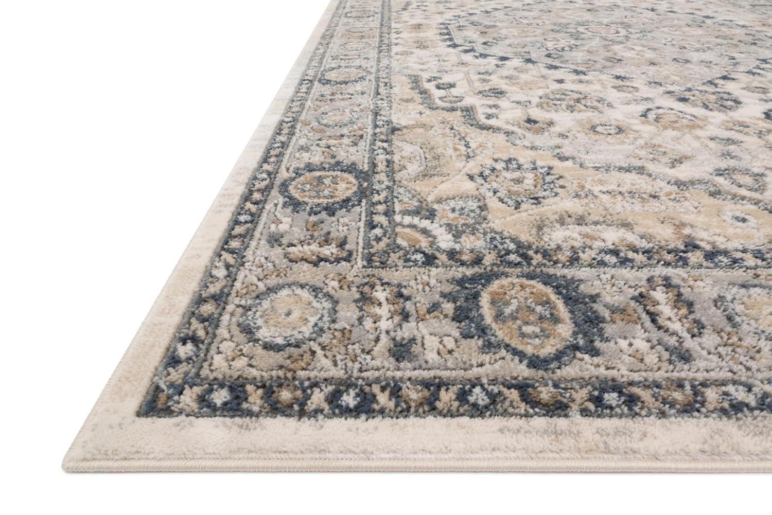 Teagan Natural and Light Grey Rectangular Oriental Area Rug