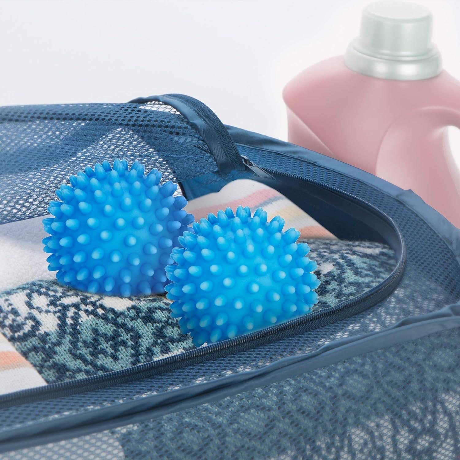 Smart Design Plastic Dryer Balls with Spikes - Set of 2 - Fabric Softener - Eliminates Wrinkles and Reduces Static - for Laundry, Clothes, Fabrics - Blue