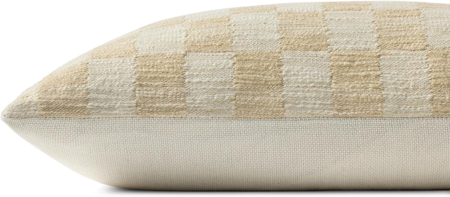 Adams Pillow by Amber Lewis x Loloi - Sand and Ivory / 13" x 21" / Polyester
